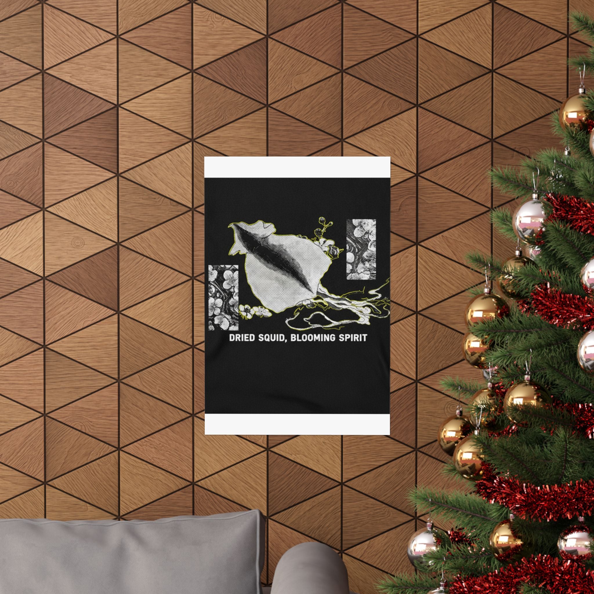 Streetwear Collage — Dried Cuttle-Fish And Plum Blossoms — Matte Poster
