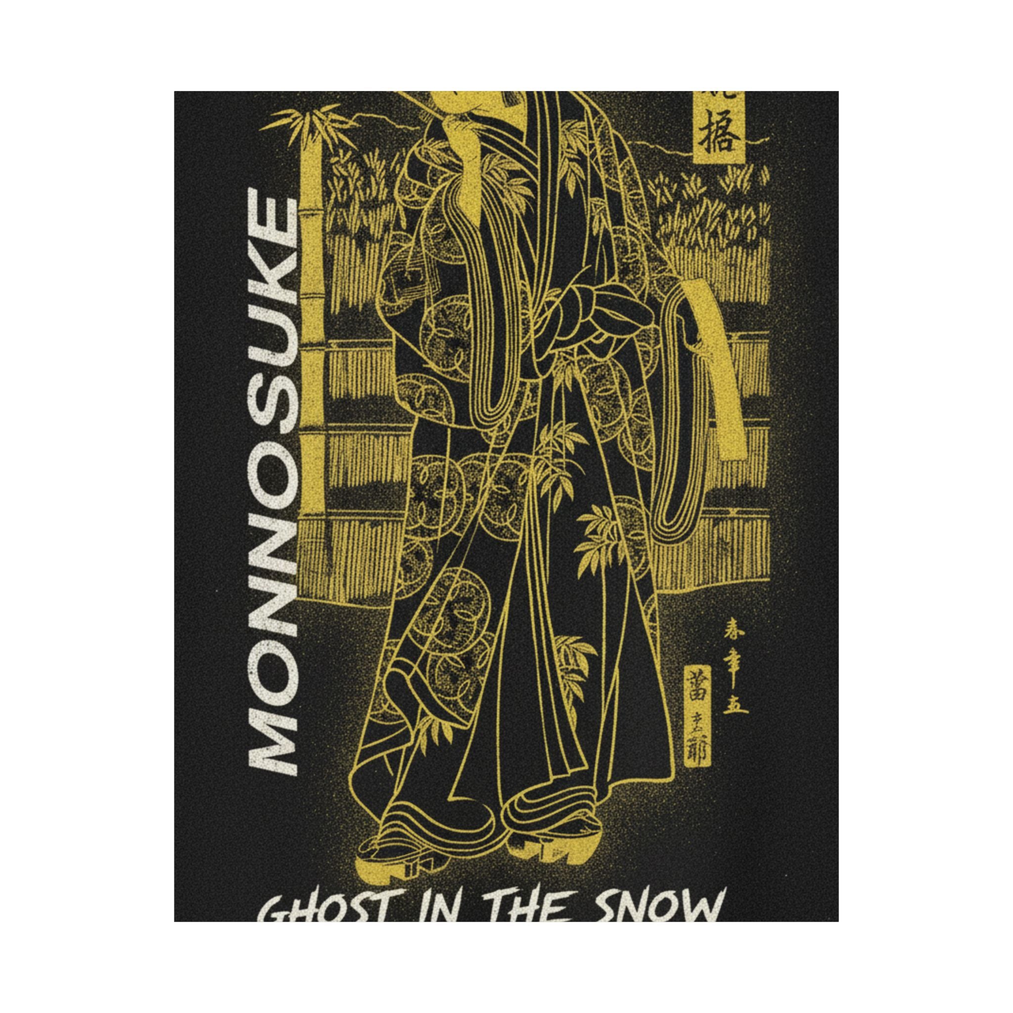 Streetwear Collage — The Second Ichikawa Monnosuke As A Man Of High Rank Standing In The Snow — Matte Poster