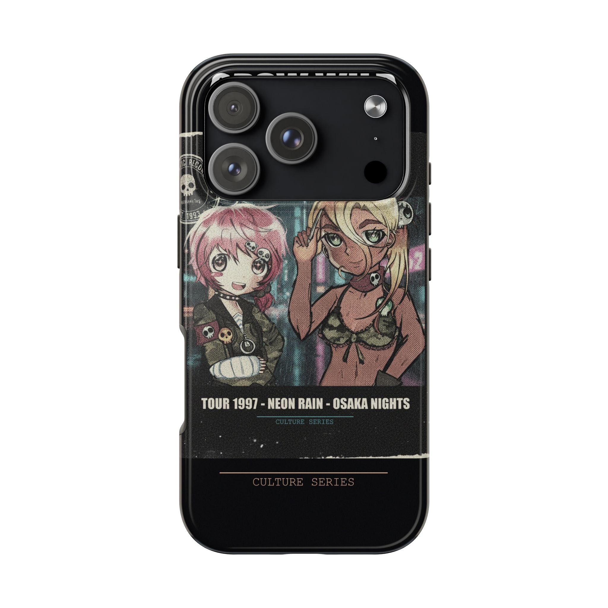 Neon Rain Osaka Nights Anime Tour Poster Phone Case