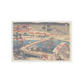 Japanese Street — Old View Of The Boat-Bridge At Sano In Kōzuke Province (Kōzuke Sano Funabashi No — Kiss-Cut Sticker