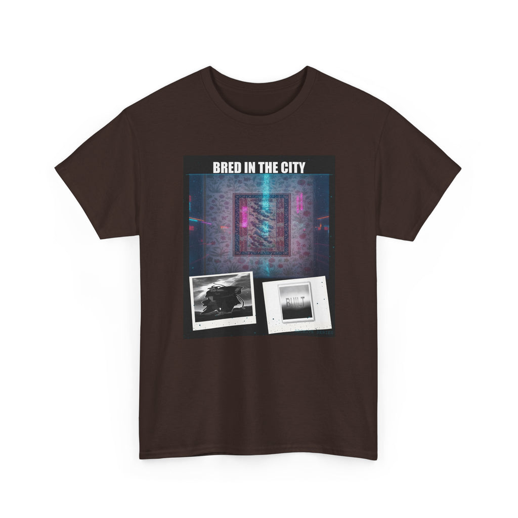 BRED IN THE CITY Neon Glitch Collage Graphic Tee