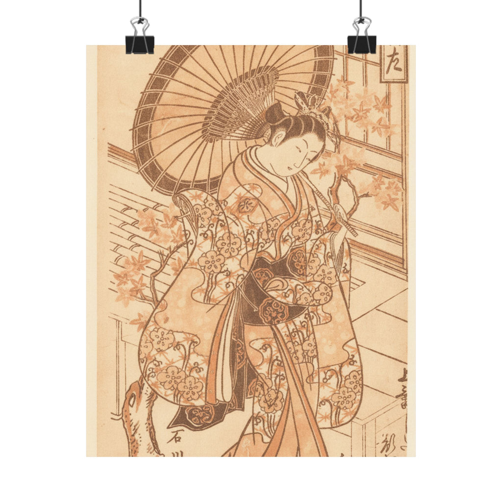 Southern Sunset — Young Lady With Parasol In The Yoshiwara District — Matte Poster