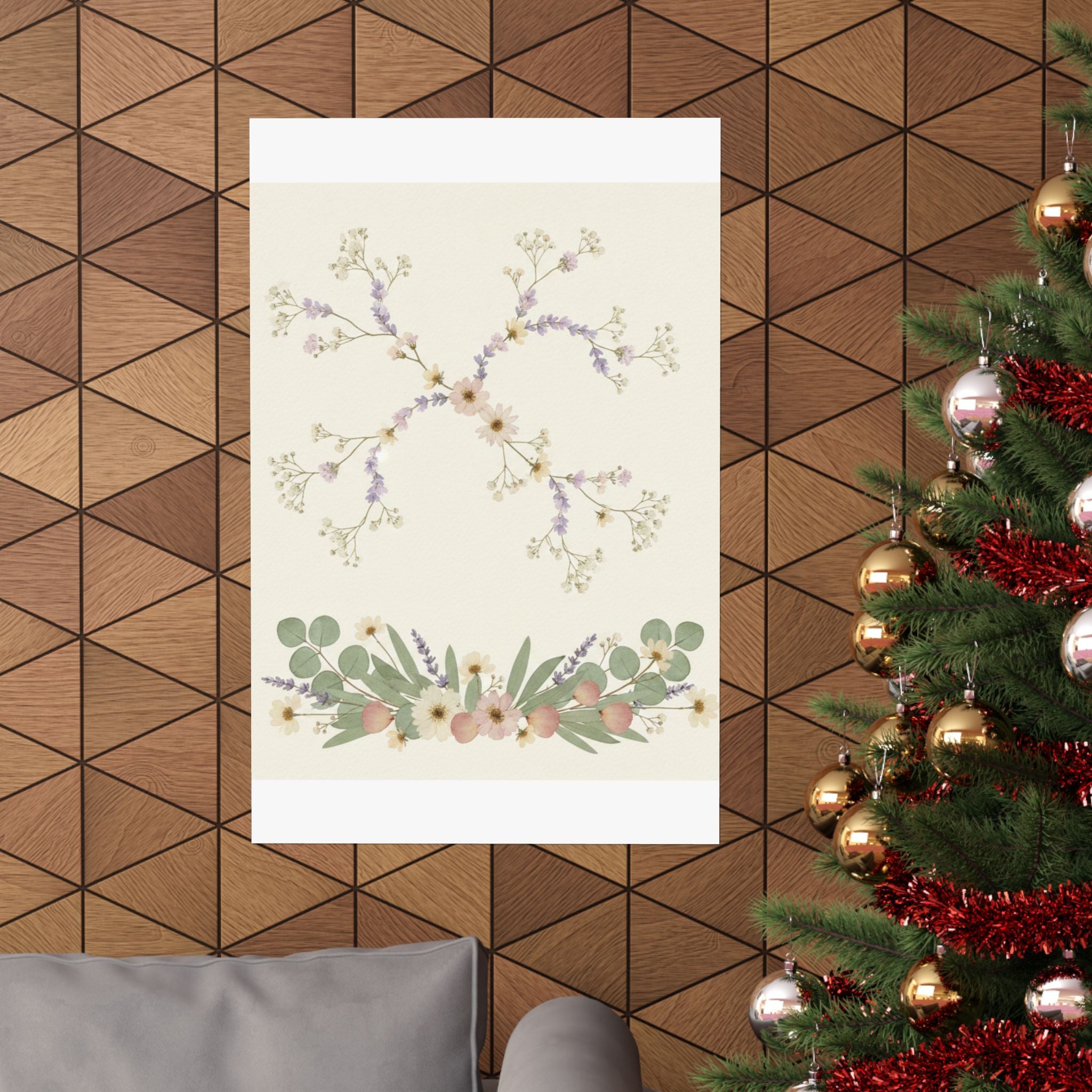 Pressed Lavender & Eucalyptus Garland Matte Poster