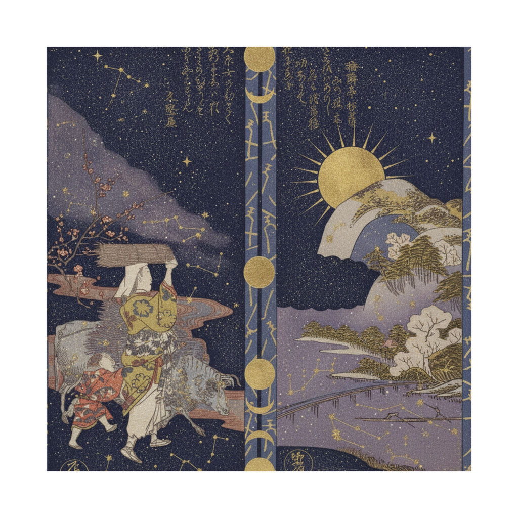 Celestial — Surimono In Shape Of Small Twofold Screen — Matte Poster