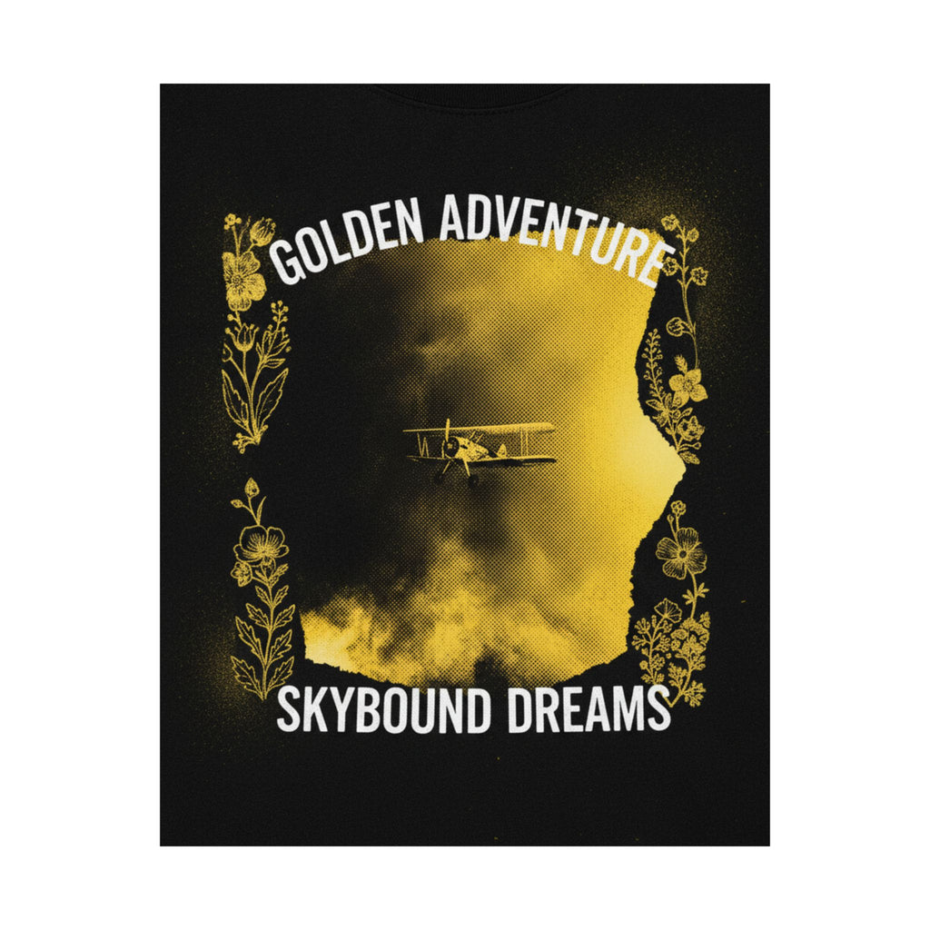 Golden Adventure Skybound Dreams Biplane Art Poster