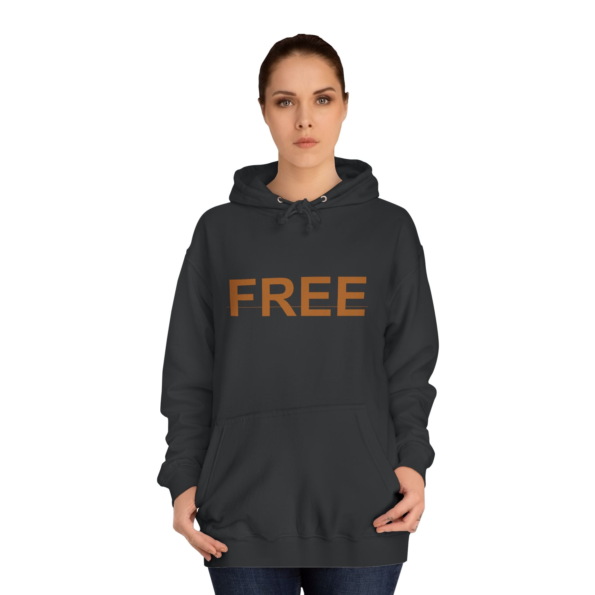 FREE Minimal Rust Lettering Statement Pullover Hoodie