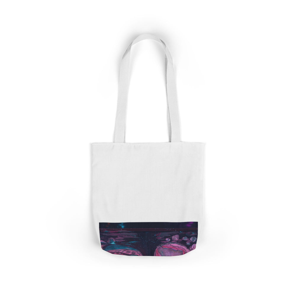 Neon Night Glow Agate Abstract Photo Canvas Tote Bag