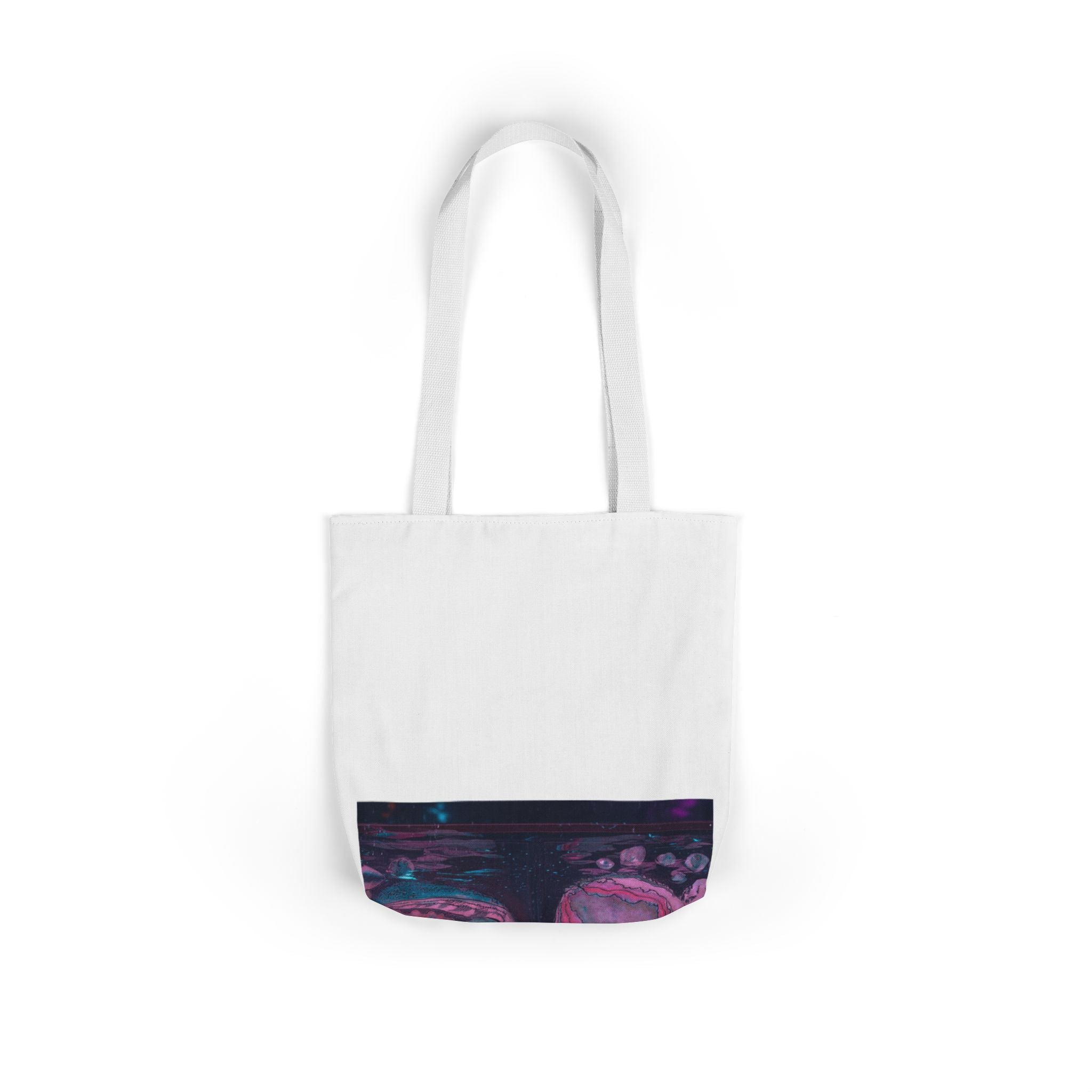 Neon Night Glow Agate Abstract Photo Canvas Tote Bag