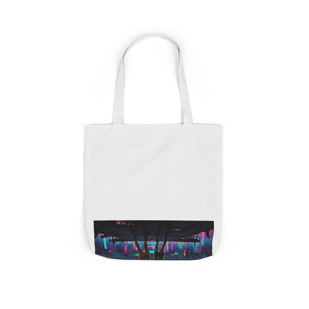 Anime Girls Under Lightning Storm Canvas Tote Bag