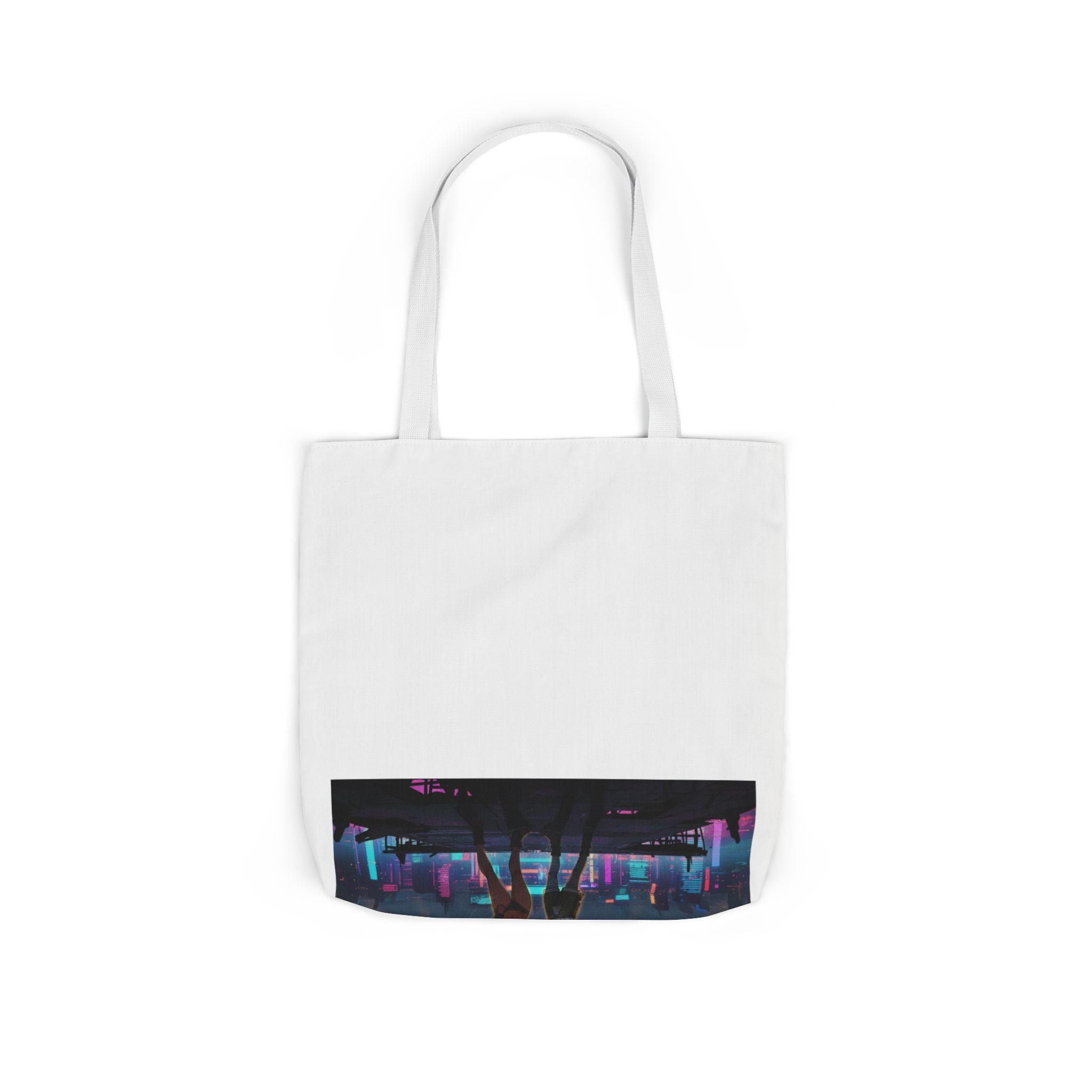 Anime Girls Under Lightning Storm Canvas Tote Bag