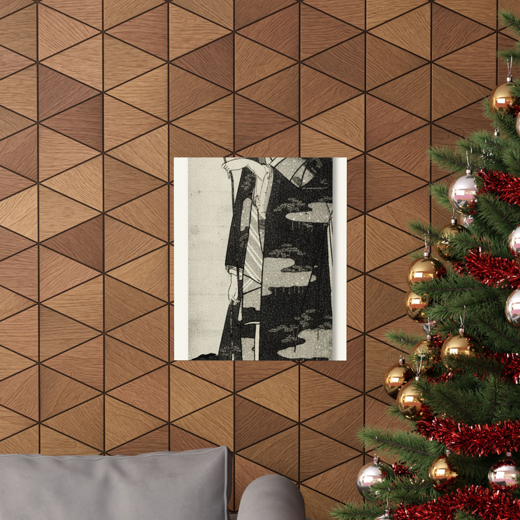 Ecommerce Main — A Woman Playing With A Monkey Which Has Climbed A Tree — Matte Poster