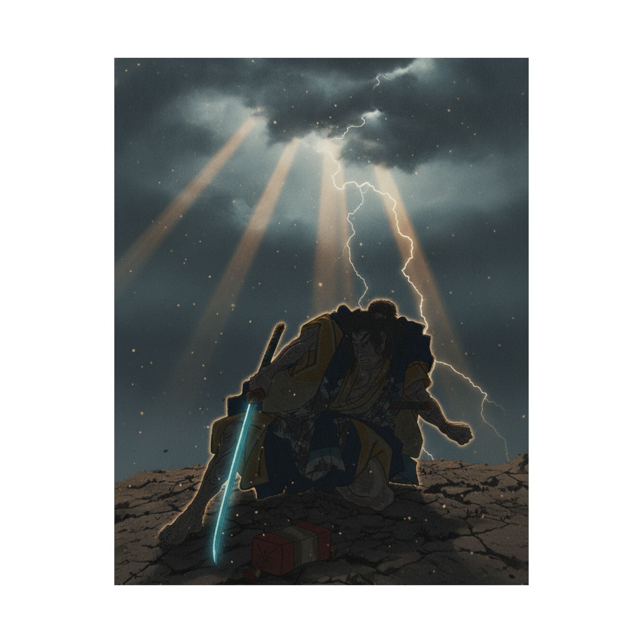Dramatic Storm — “‘A Molted Cicada Shell’ (Utsusemi): Soga Gorō Tokimune,” From The Series Scenes — Matte Poster