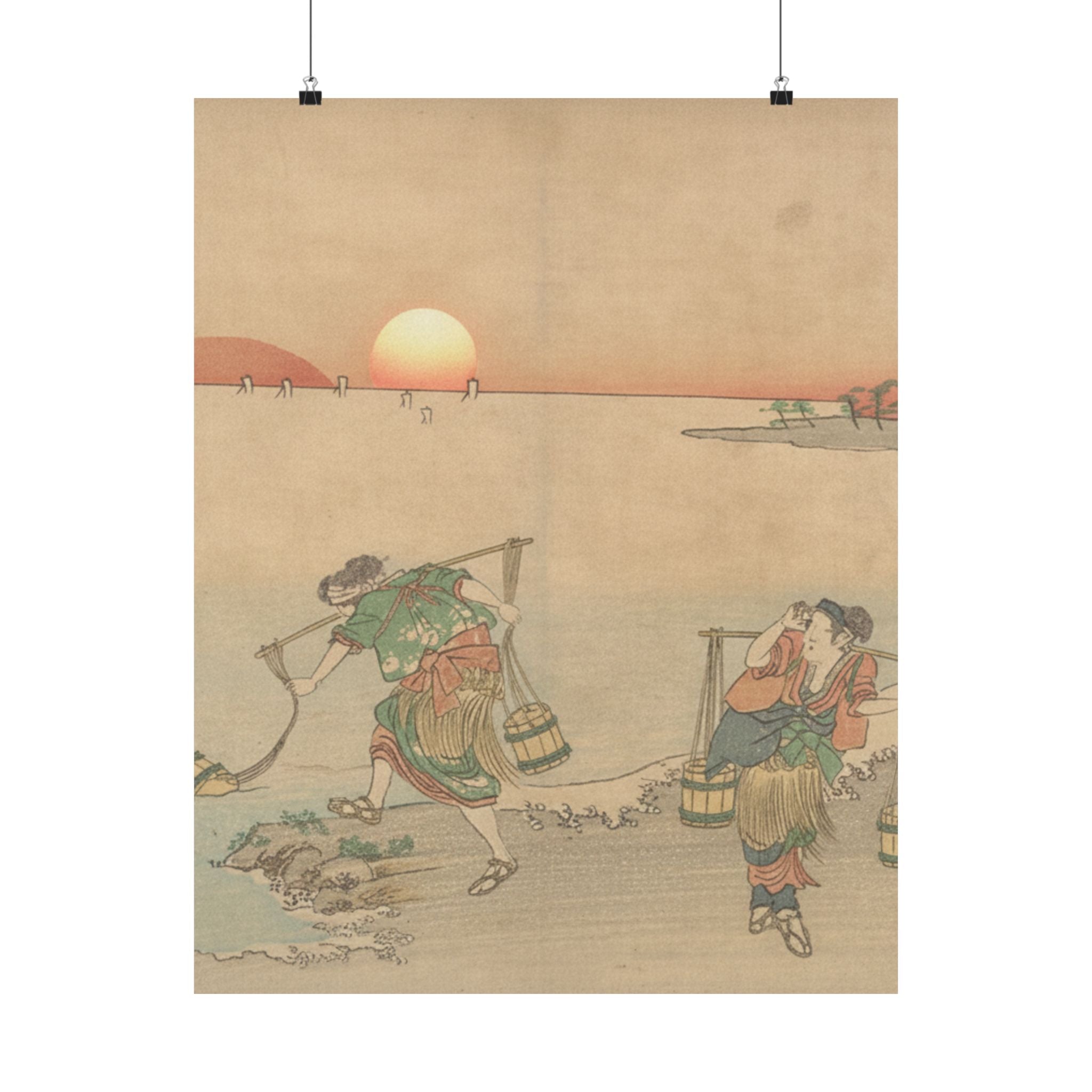 Scenic Nature — Three Water Carriers At The Shore — Matte Poster
