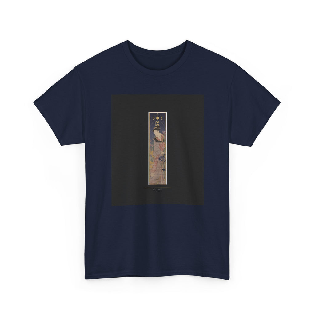 Crescent Moon Quail Vertical Ukiyo-e Graphic Tee