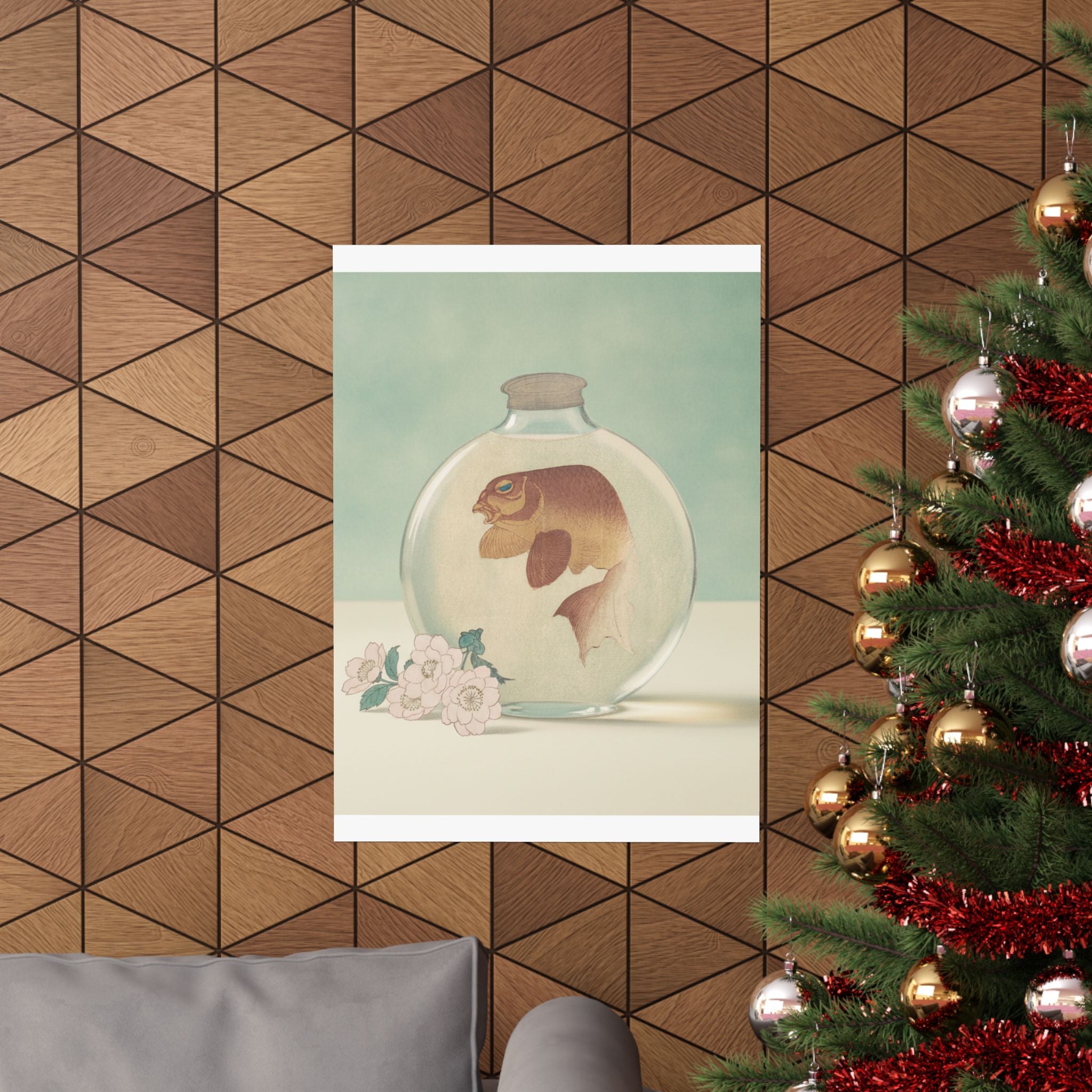 Product Marketing — Gold-Fish In A Glass Bottle — Matte Poster