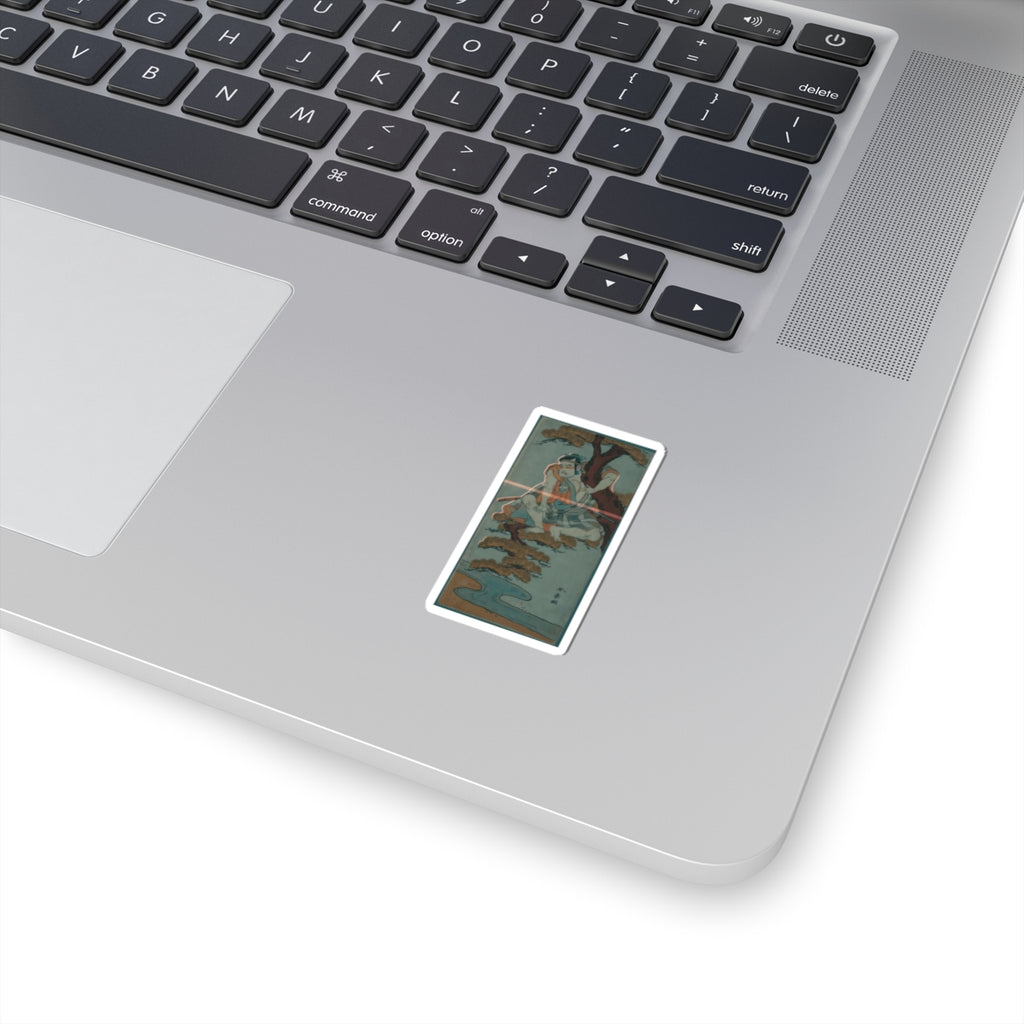 Cinematic — The Actor Otani Hiroemon Iii Watching From The Branches Of A Pine Tree Overhangi — Kiss-Cut Sticker