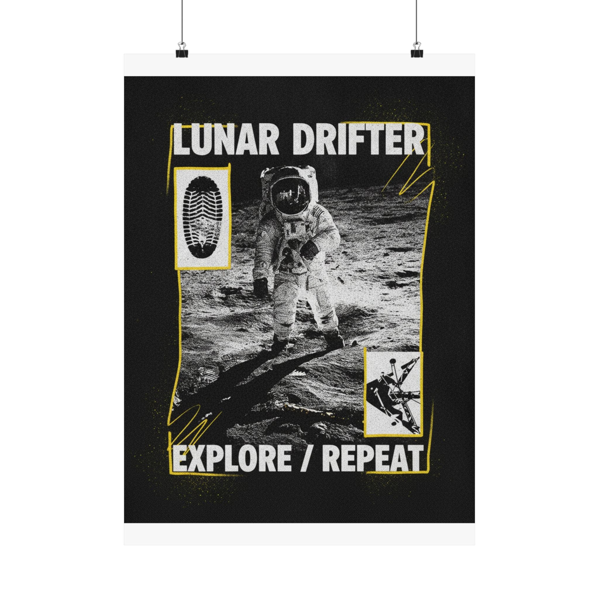 Lunar Drifter Explore / Repeat Astronaut Streetwear Poster