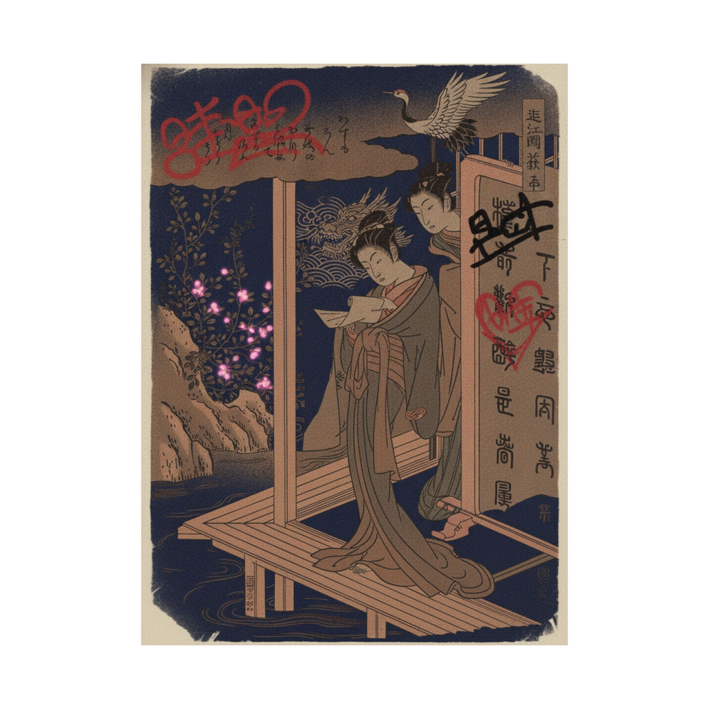 Japanese Street — Bush Clover In Province Of Omi — Matte Poster
