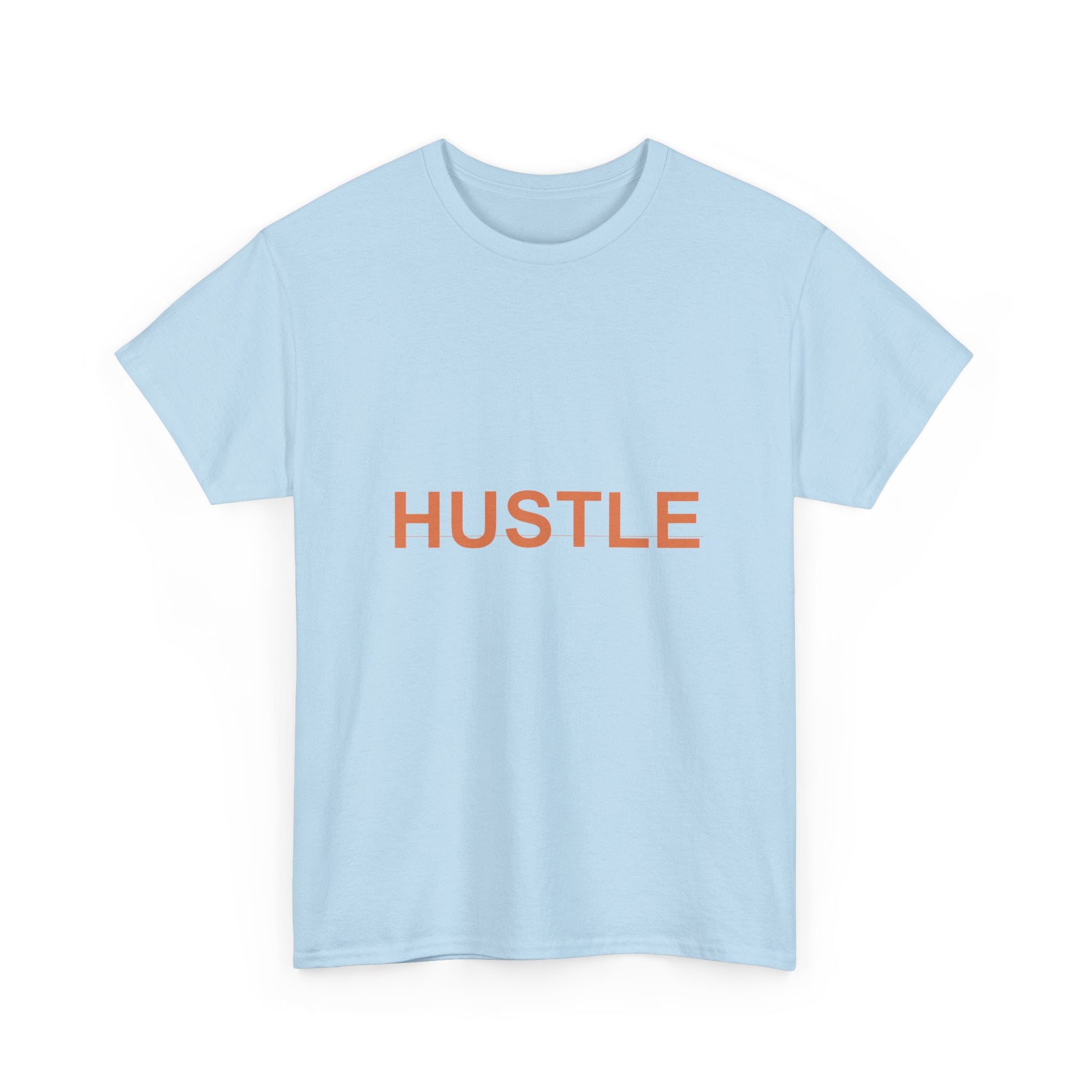 HUSTLE Bold Burnt-Orange Minimal Typography Tee