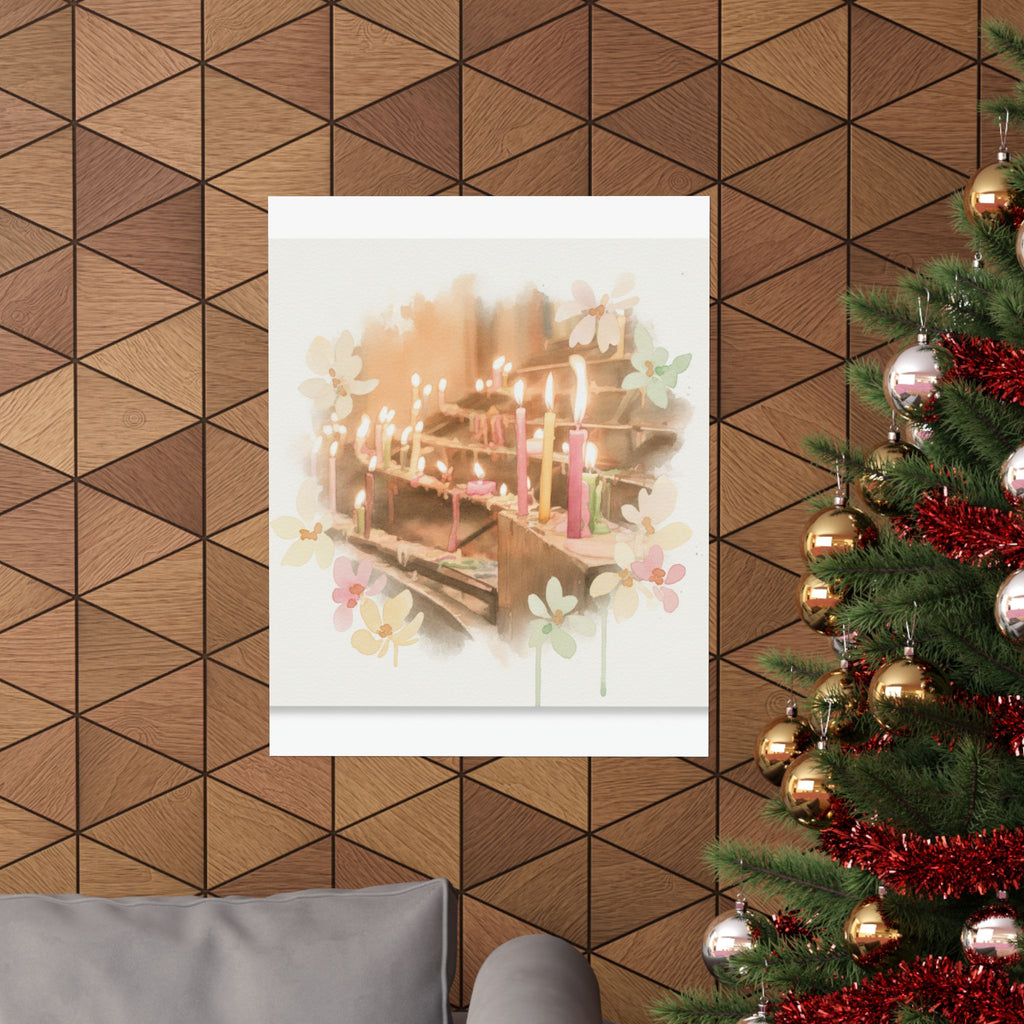 Watercolor — Candle — Matte Poster
