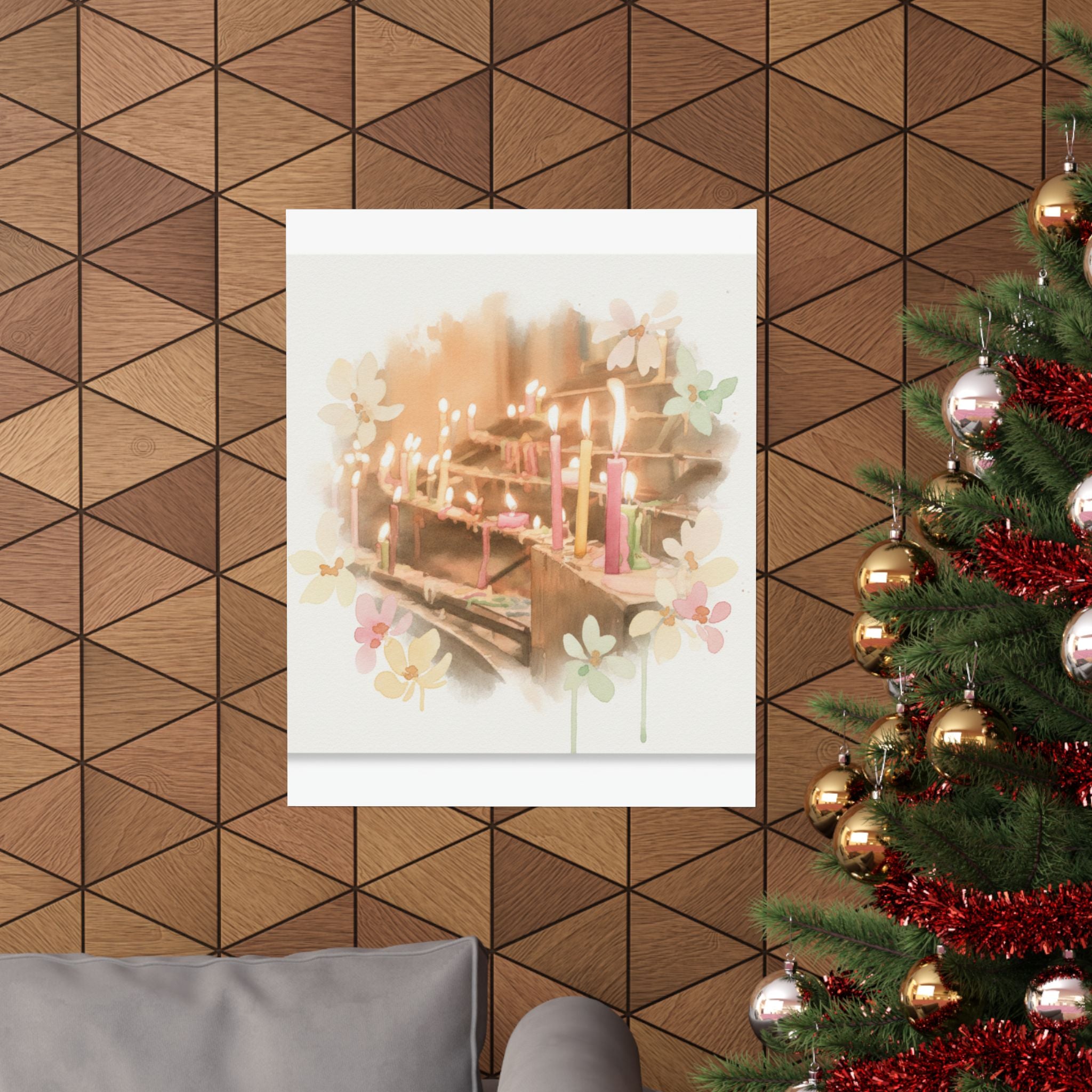 Watercolor — Candle — Matte Poster