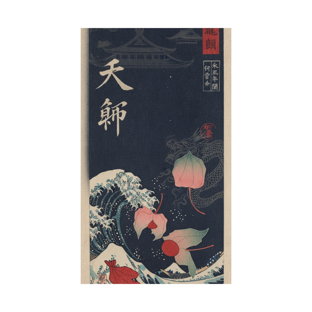 Japanese Street — Winter Cherries — Matte Poster