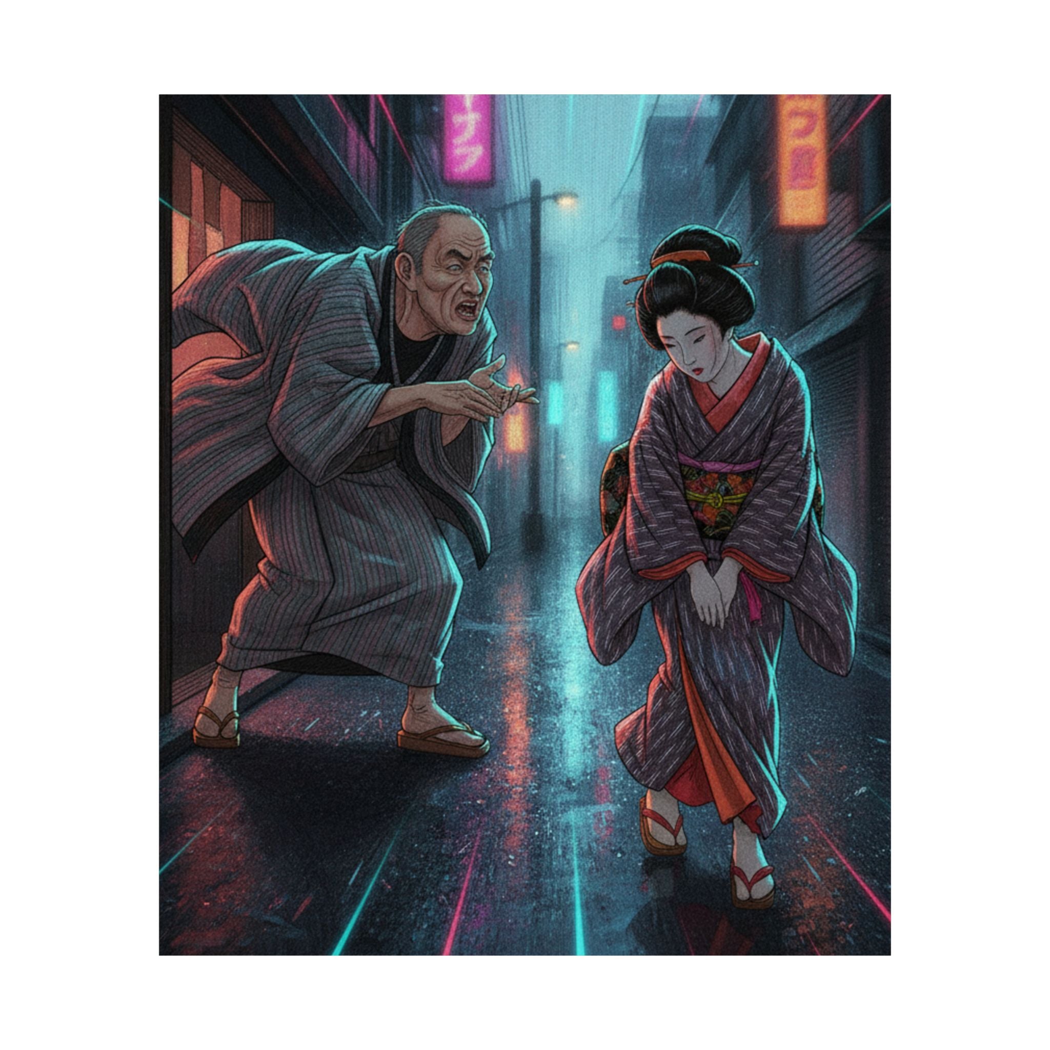 Fast Furious — "A Scolding" (Ochiyo), Illustration From Bugei Kurabu (Literary Club) — Matte Poster