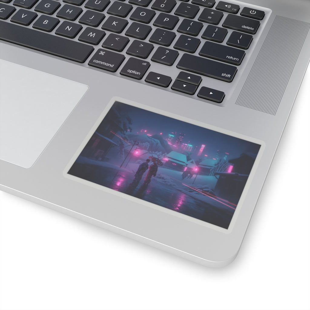 Neon Noir — Evening Snow — Kiss-Cut Sticker