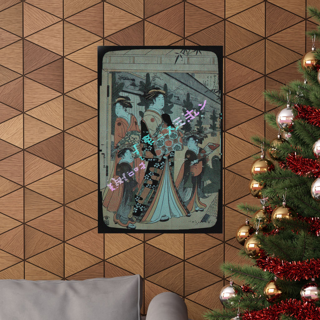 Glitch Culture — Two Oiran With Two Female Attendants In The Yoshiwara — Matte Poster