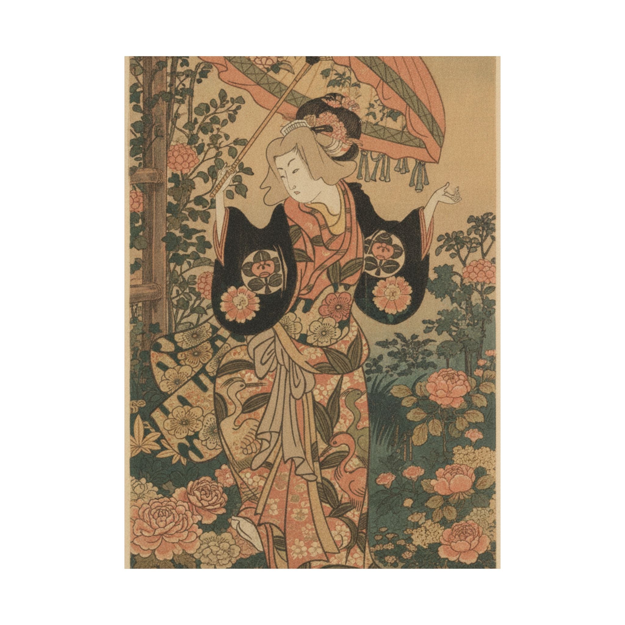 Glitch Culture — The Actor Ichimura Uzaemon Viii 1699–1762 As A Woman With Parasol — Matte Poster