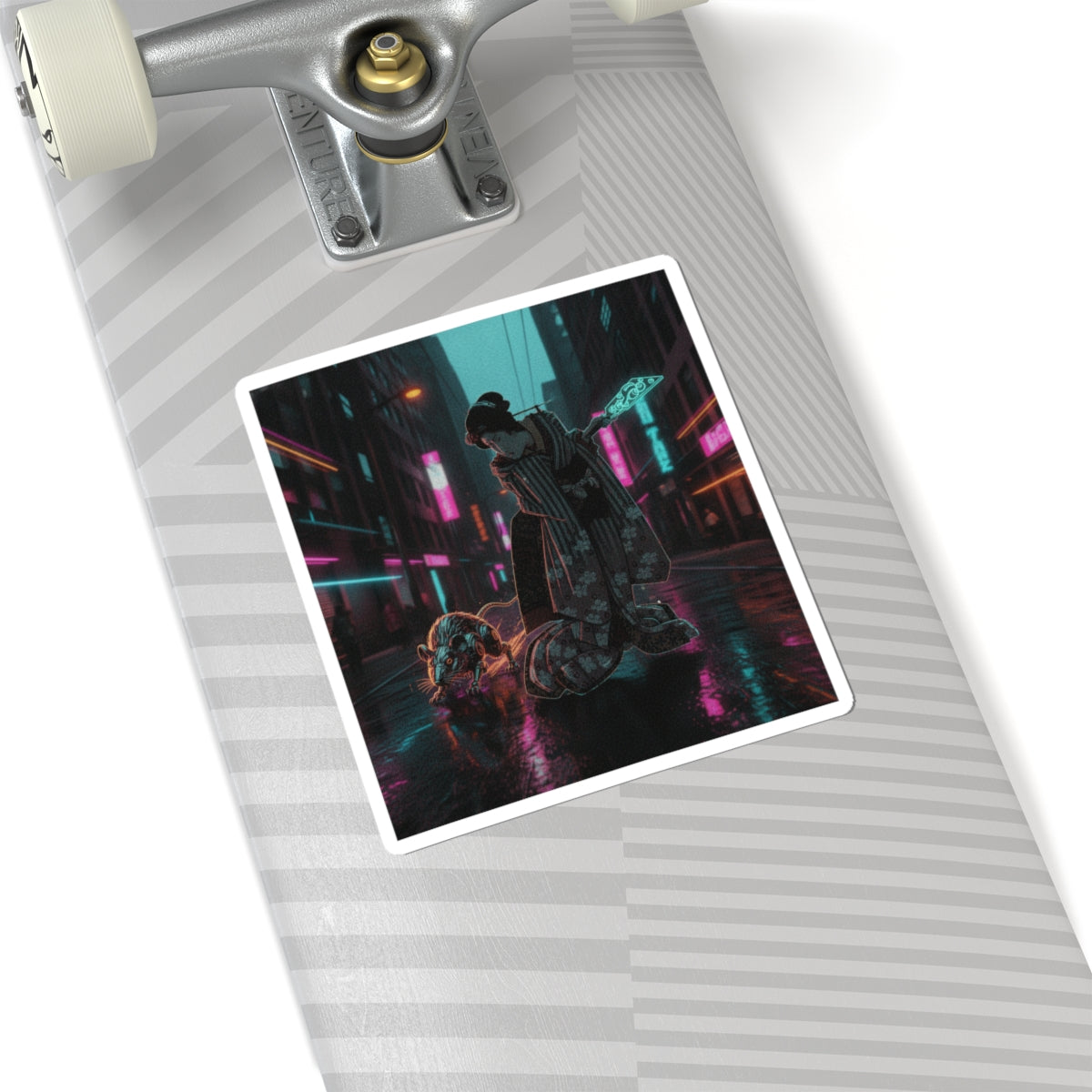 Fast Furious — New Year Greeting Card For "Rat" Year — Kiss-Cut Sticker