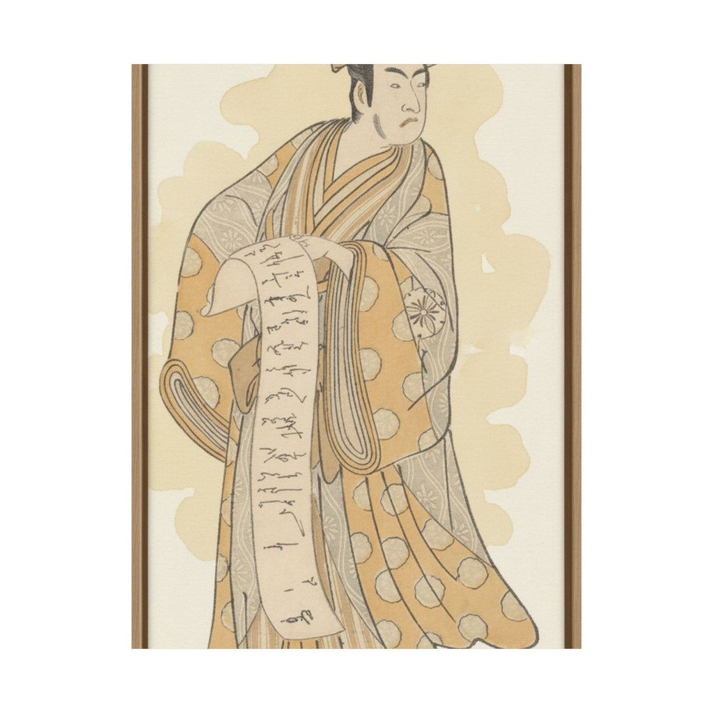 Watercolor — The Actor, Matsumoto Koshiro I 1674–1730 Reading A Letter — Matte Poster