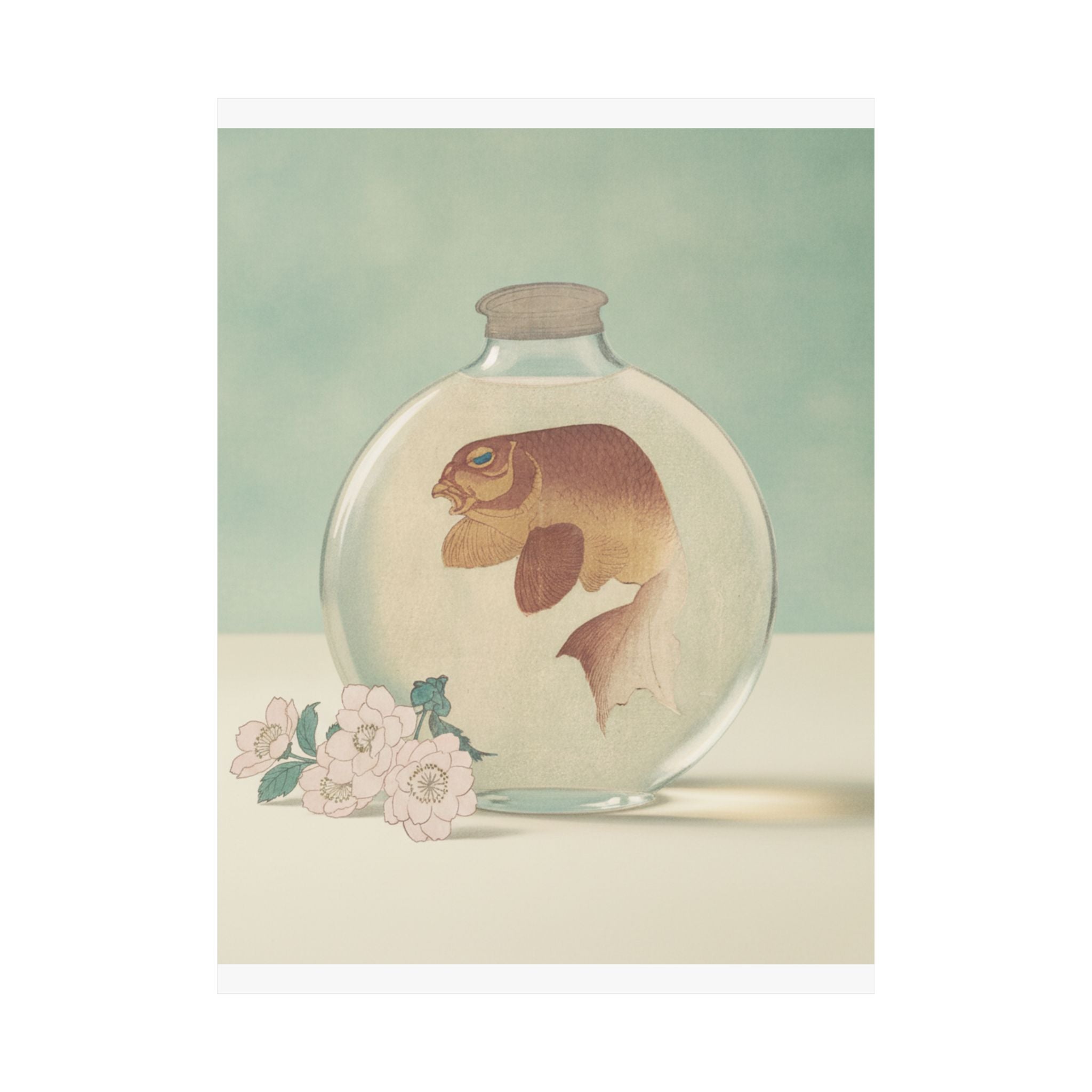 Product Marketing — Gold-Fish In A Glass Bottle — Matte Poster