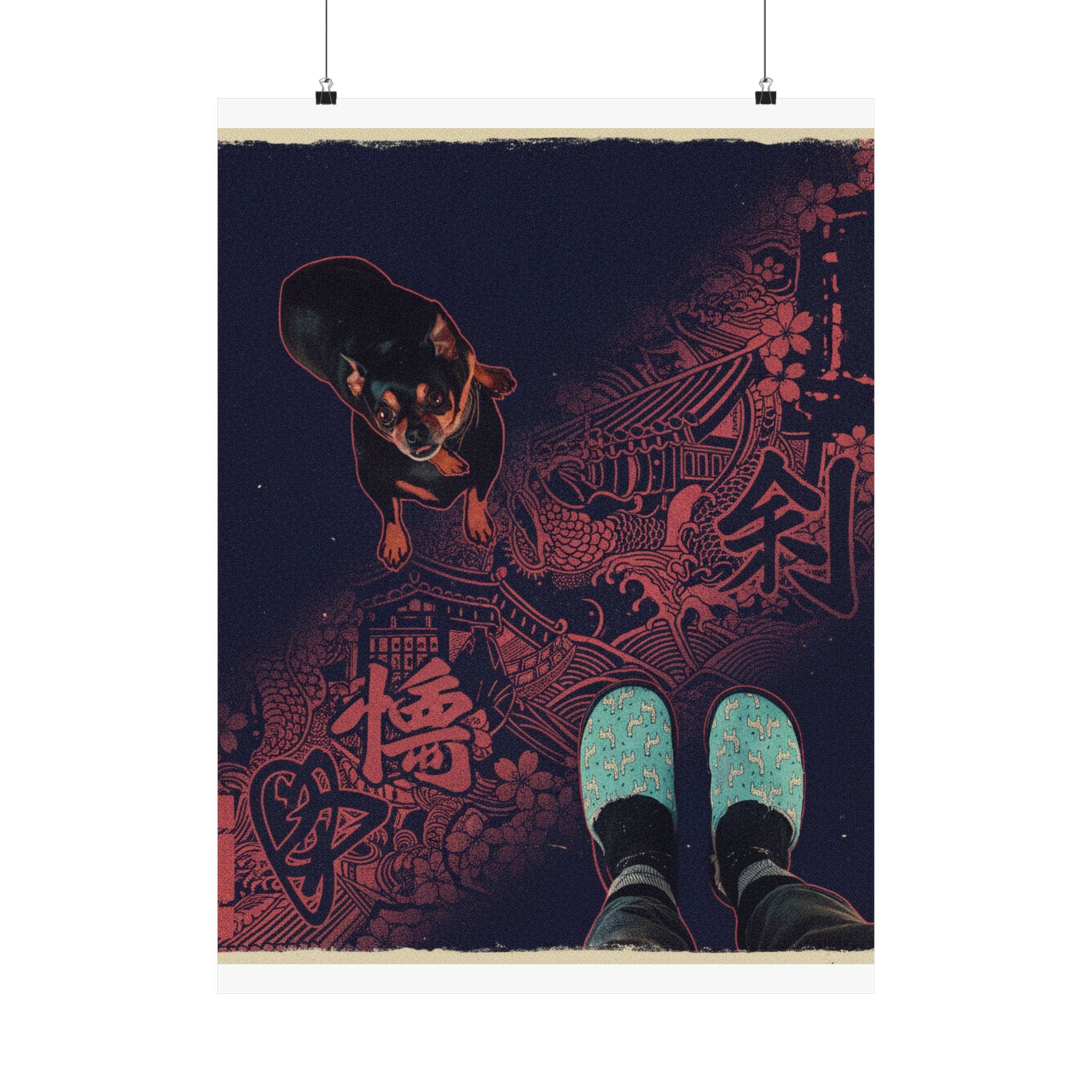 Japanese Street — Dog — Matte Poster