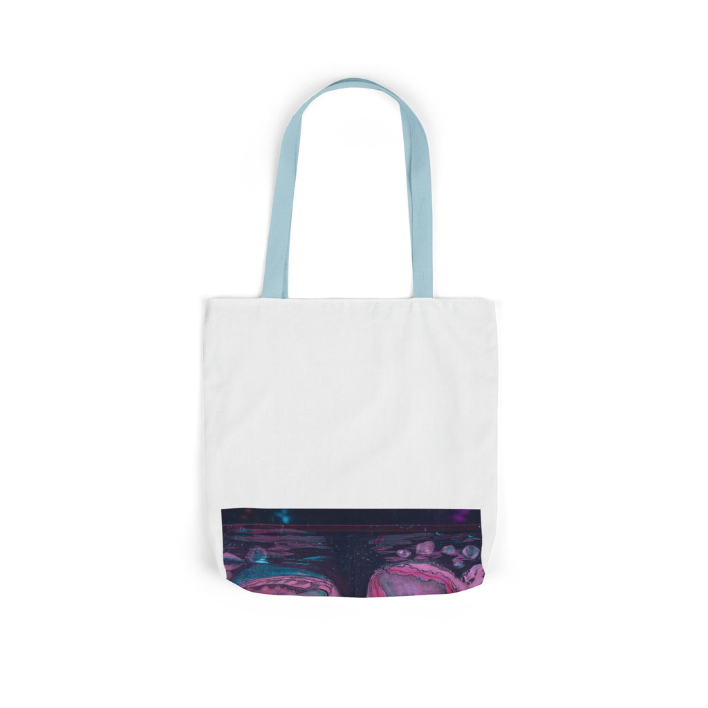 Neon Night Glow Agate Abstract Photo Canvas Tote Bag