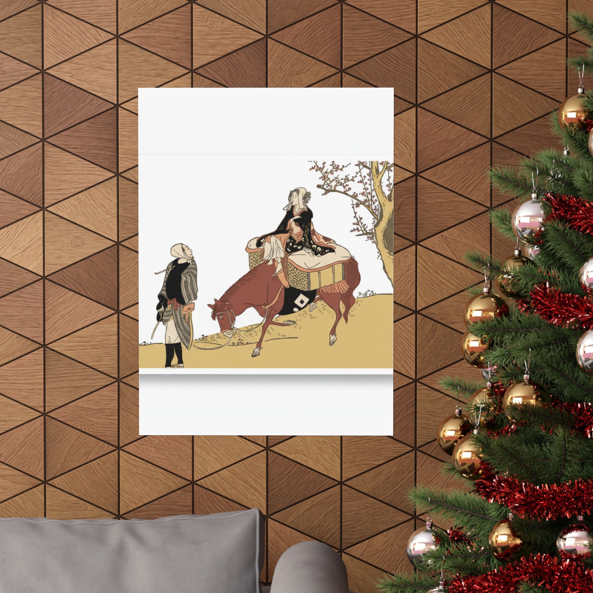 Ecommerce Main — Version Of Legend Of Michizane: Woman Riding Ox Which A Man Is Leading — Matte Poster