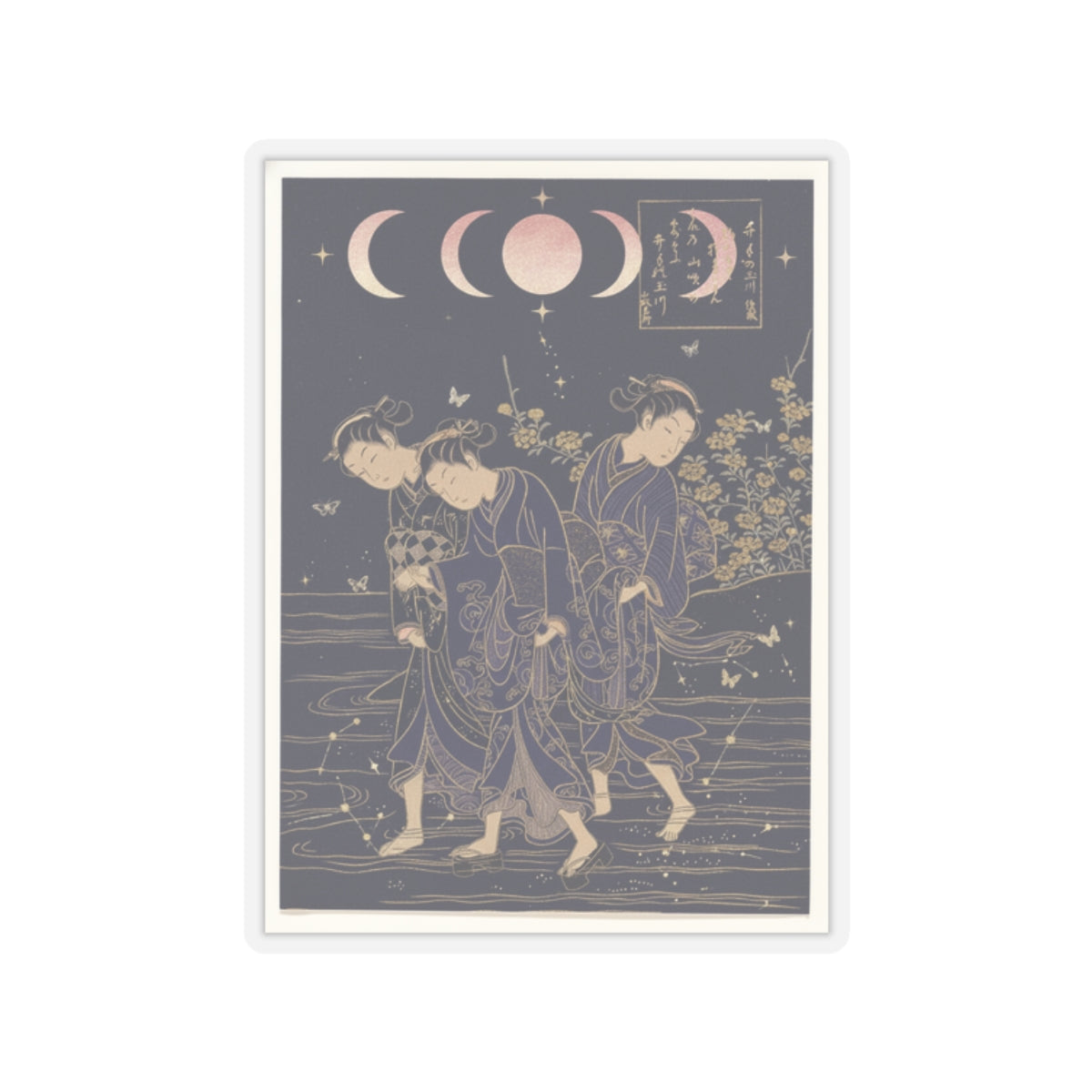 Celestial — The Tama River At Ide, Yamashiro Province — Kiss-Cut Sticker