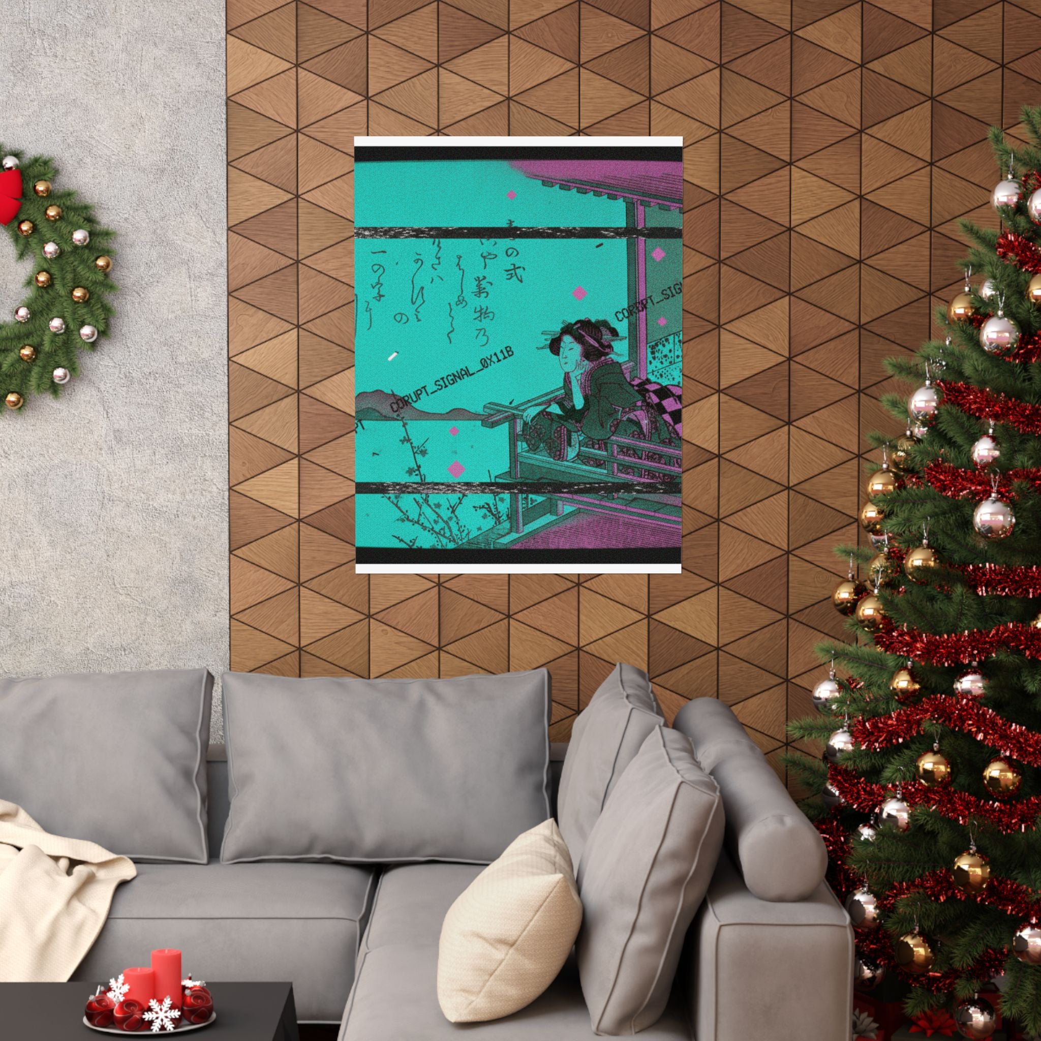 Glitch Culture — Courtesan Leaning On The Railing Of A Veranda — Matte Poster