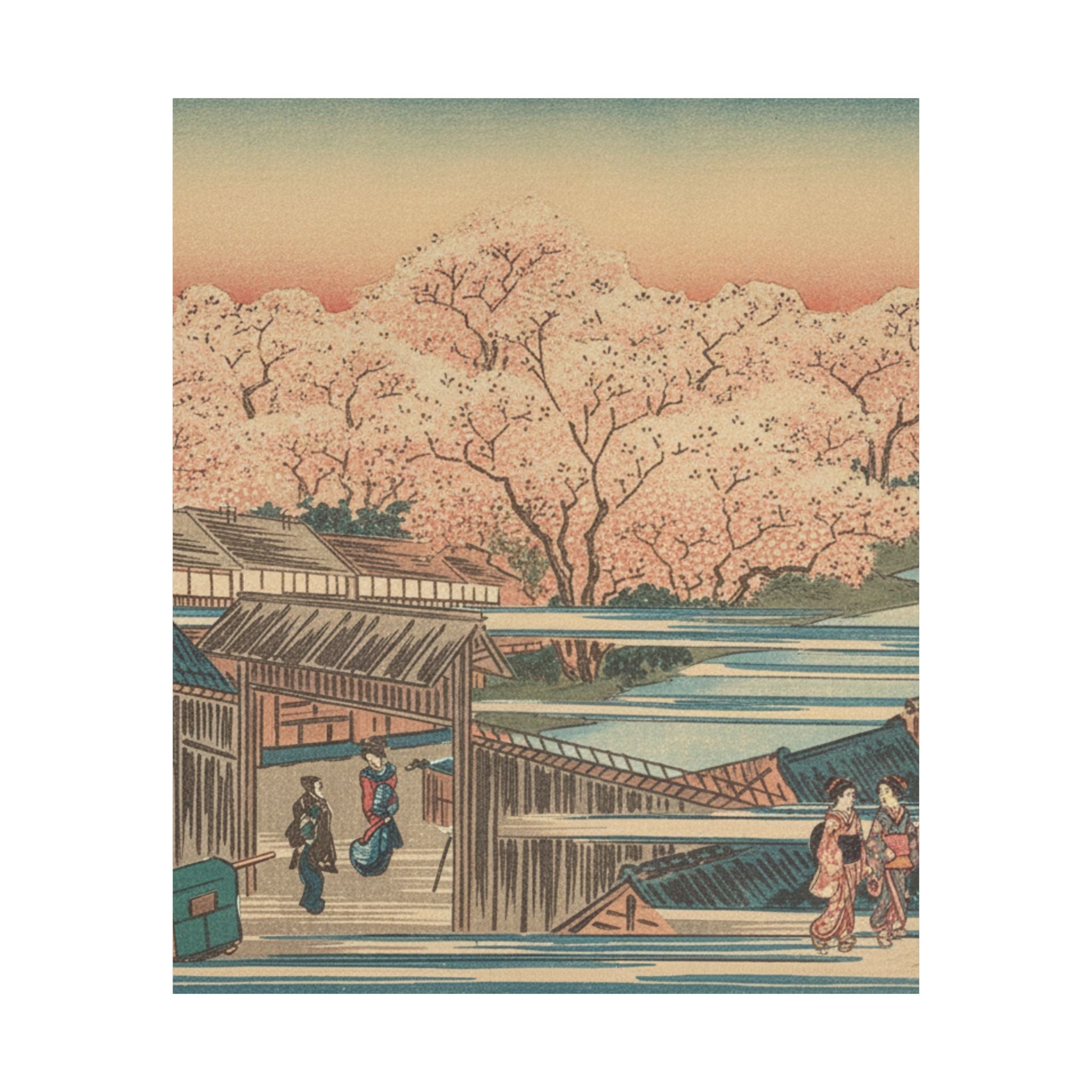 Scenic Nature — Morning Cherries At Yoshiwara — Matte Poster