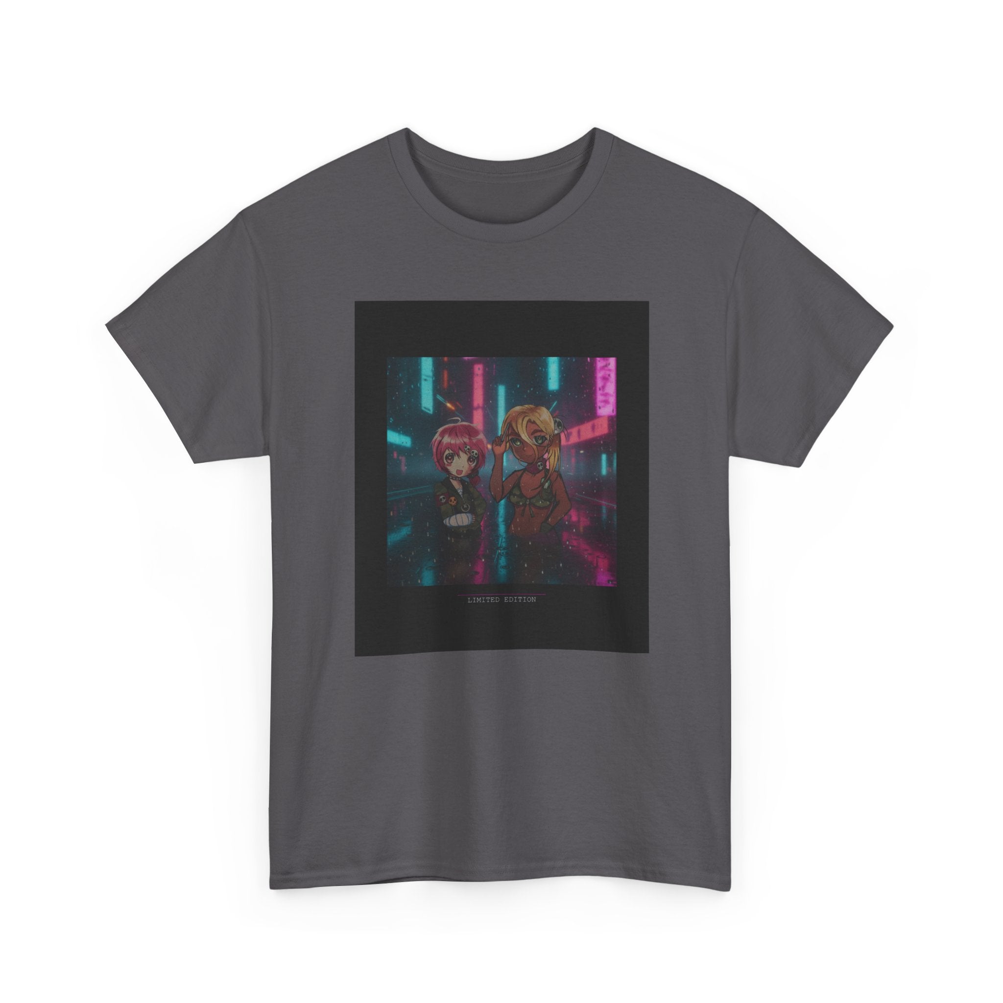 Neon Alley Anime Duo Cyberpunk Night Graphic Tee