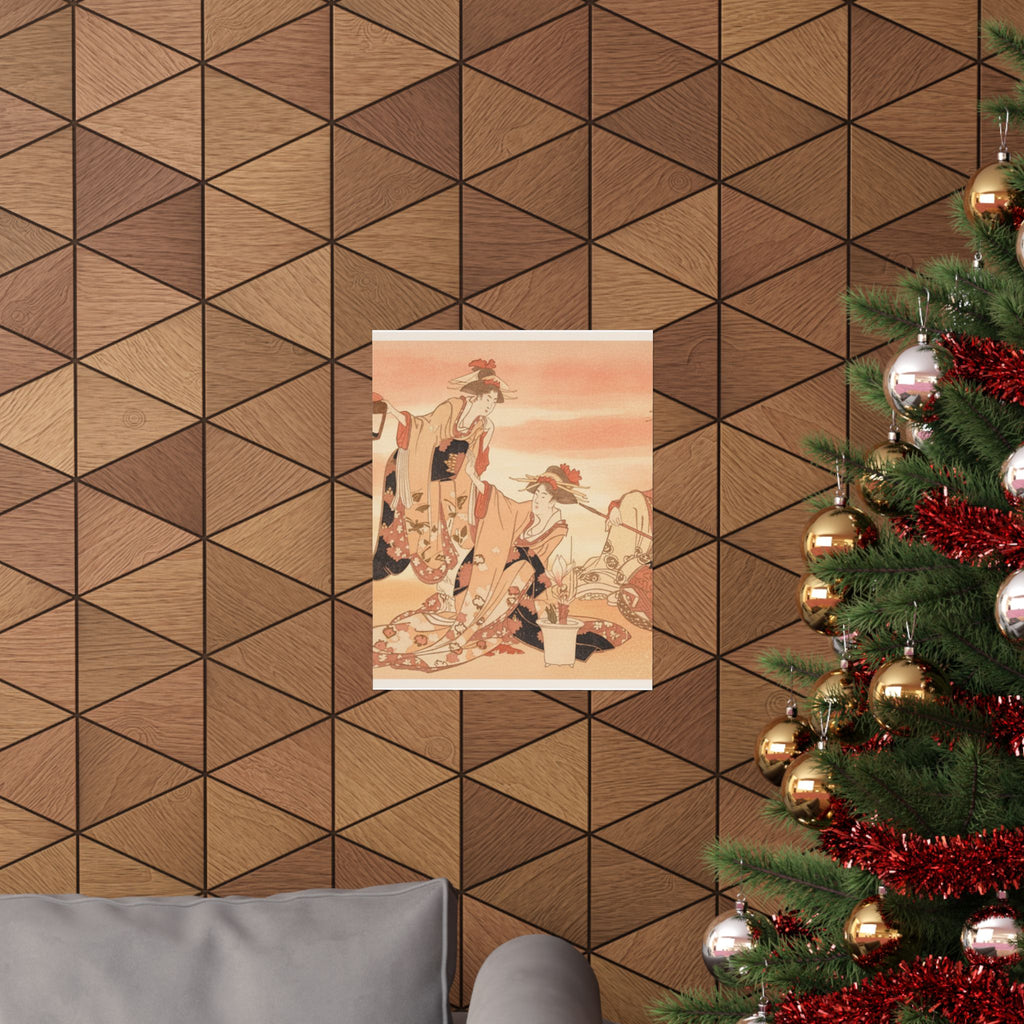 Southern Sunset — Three Young Ladies Visiting Together — Matte Poster