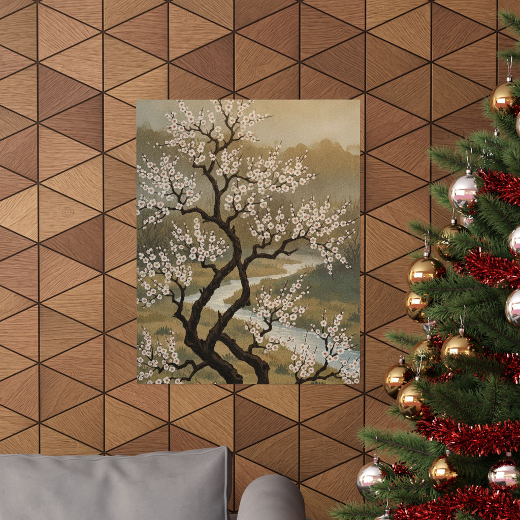 Scenic Nature — Plum Tree In Blossom — Matte Poster