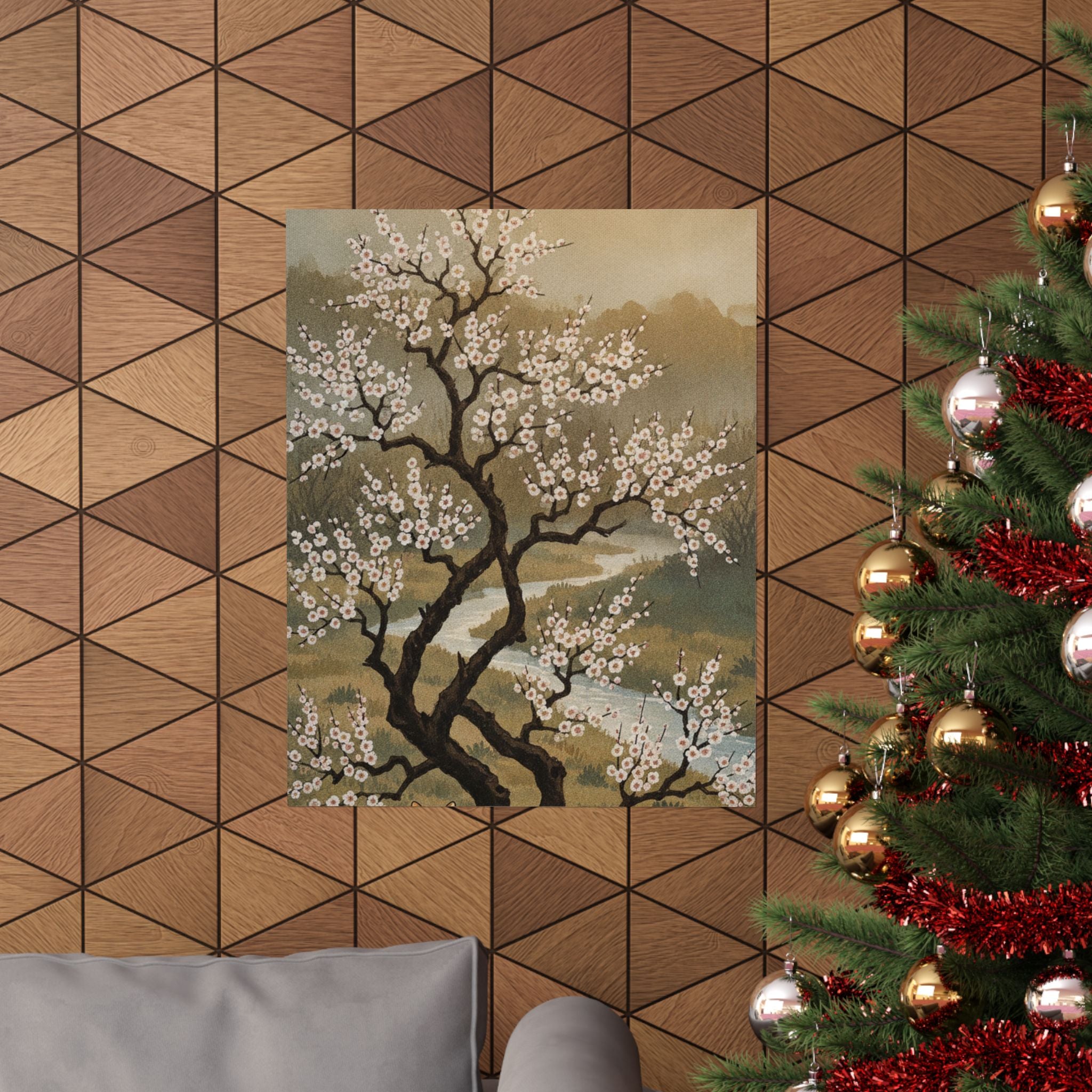 Scenic Nature — Plum Tree In Blossom — Matte Poster