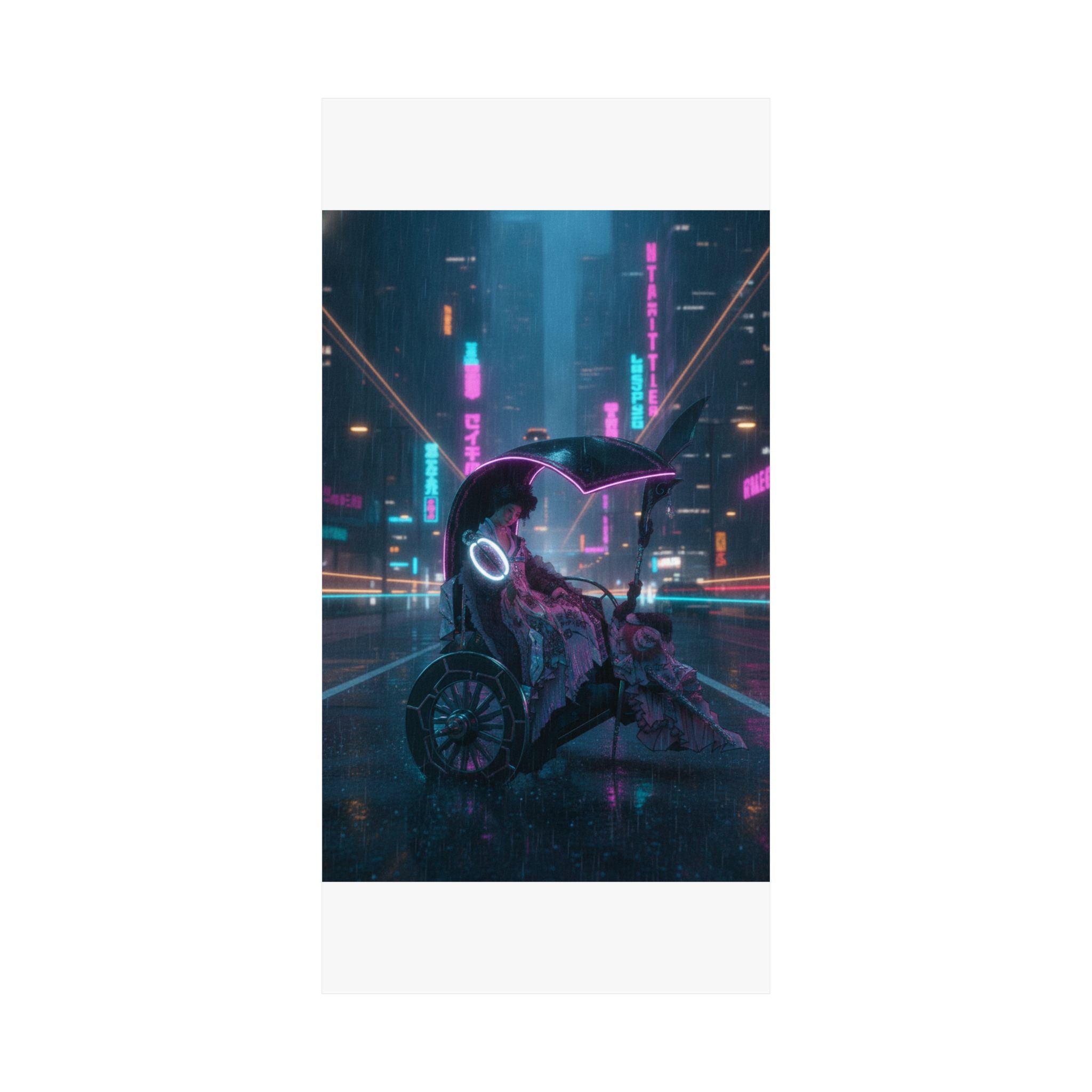 Neon Noir — Lady In A Chariot — Matte Poster