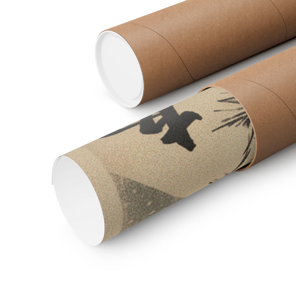 Japanese Street — Golden Pheasant And Pine Shoots In Snow — Matte Poster