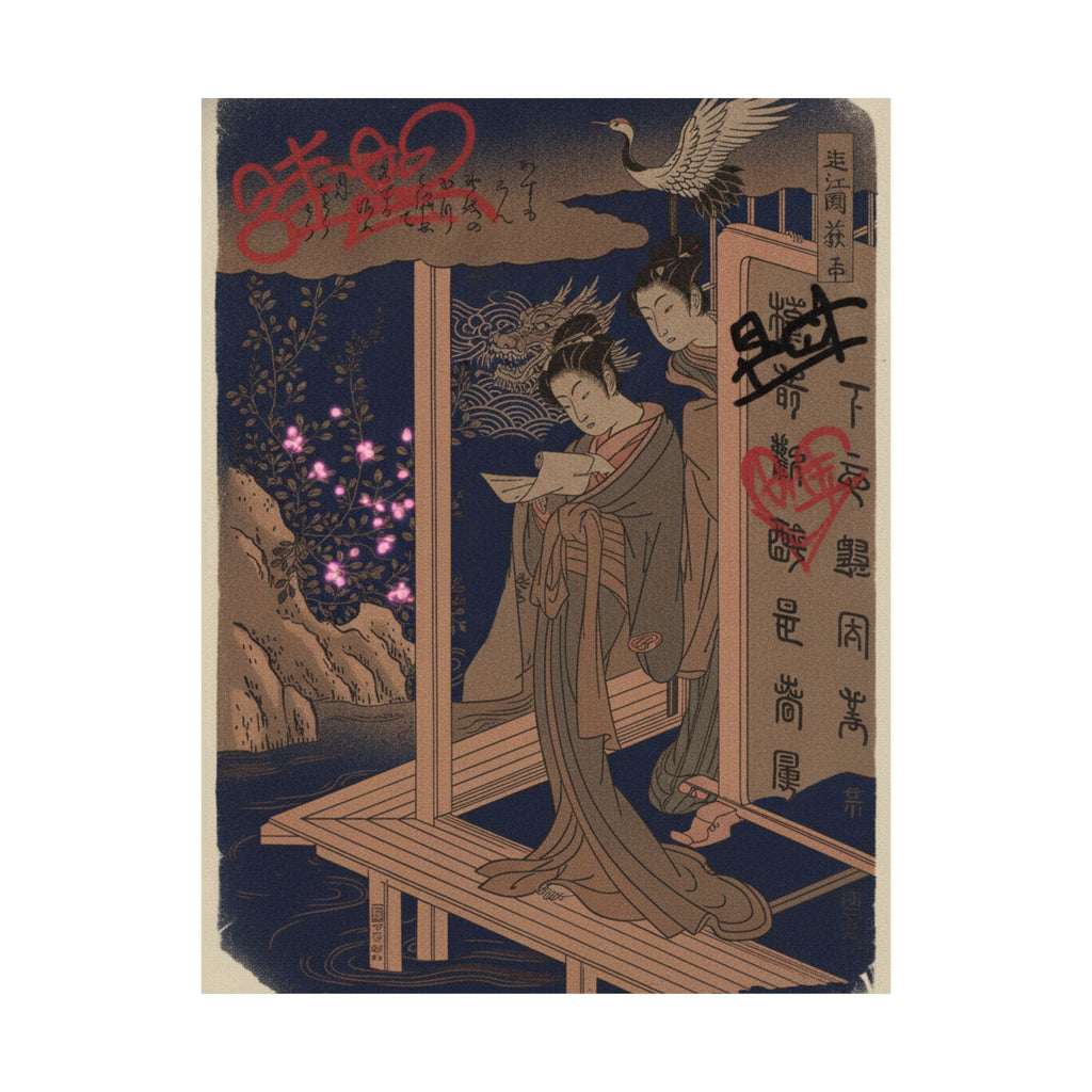 Japanese Street — Bush Clover In Province Of Omi — Matte Poster
