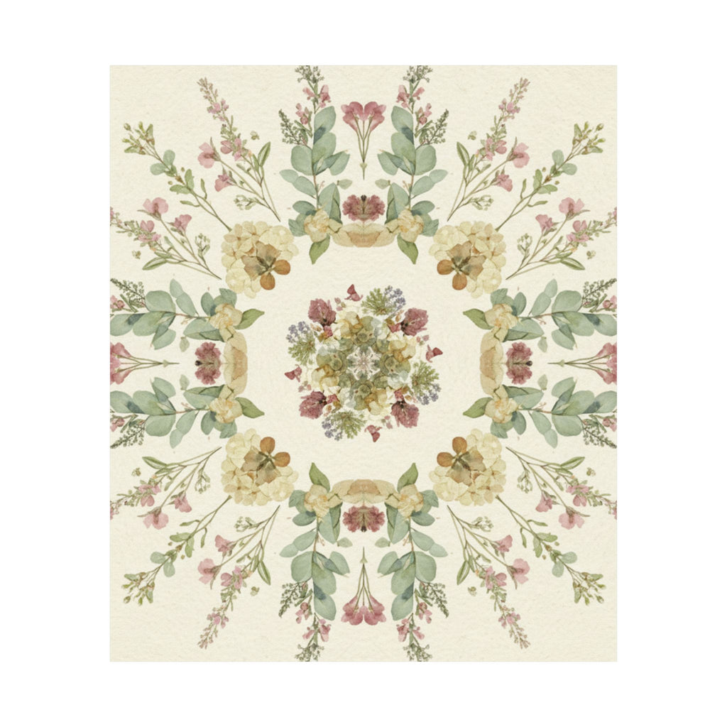 Pressed Wildflower Symmetry Cottagecore Botanical Poster