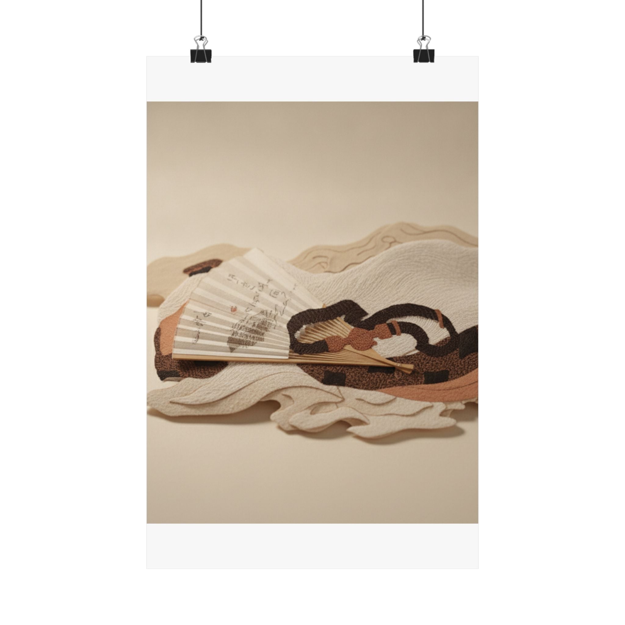 Product Marketing — Belt And Fan On A Piece Of Cloth — Matte Poster