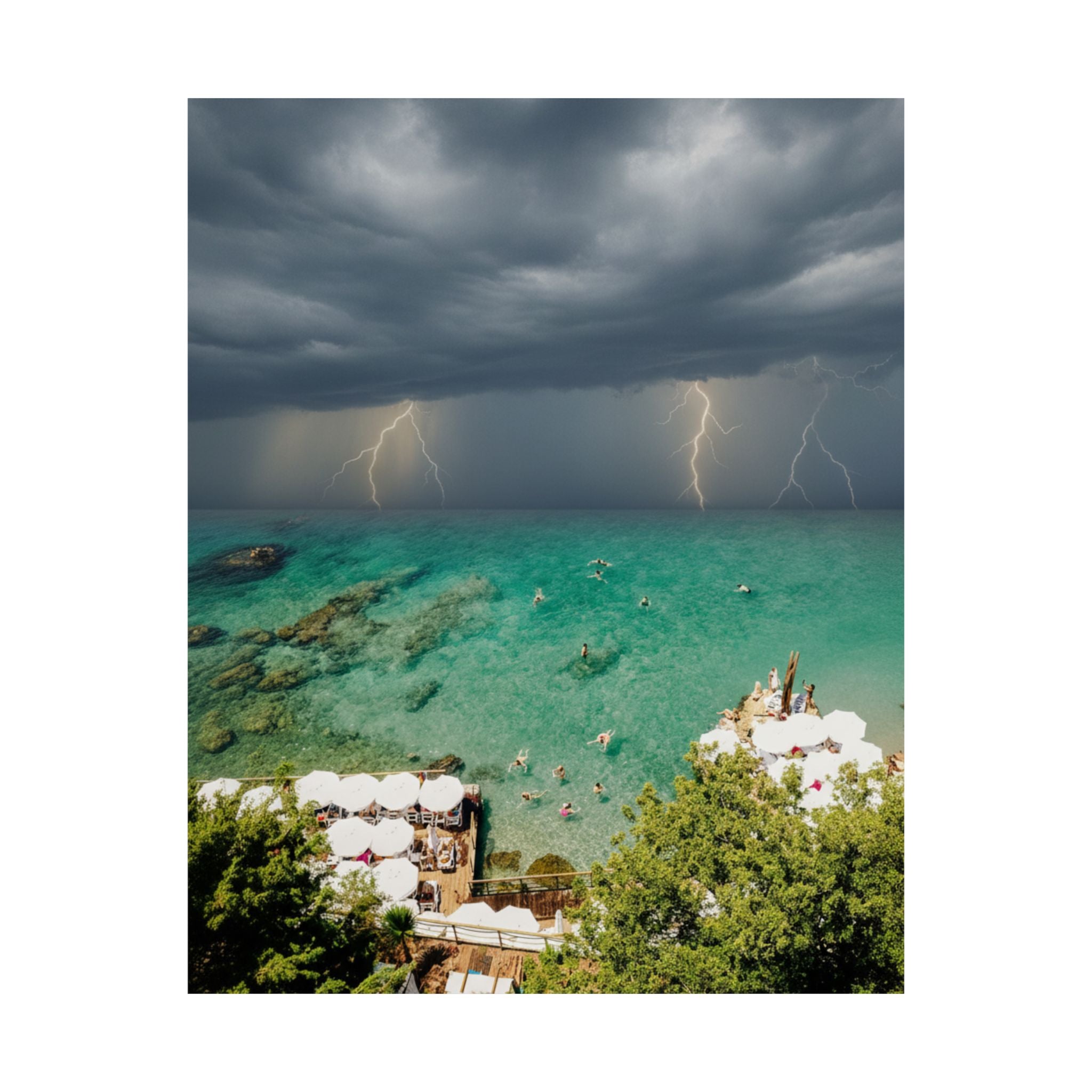 Dramatic Storm — Beach — Matte Poster