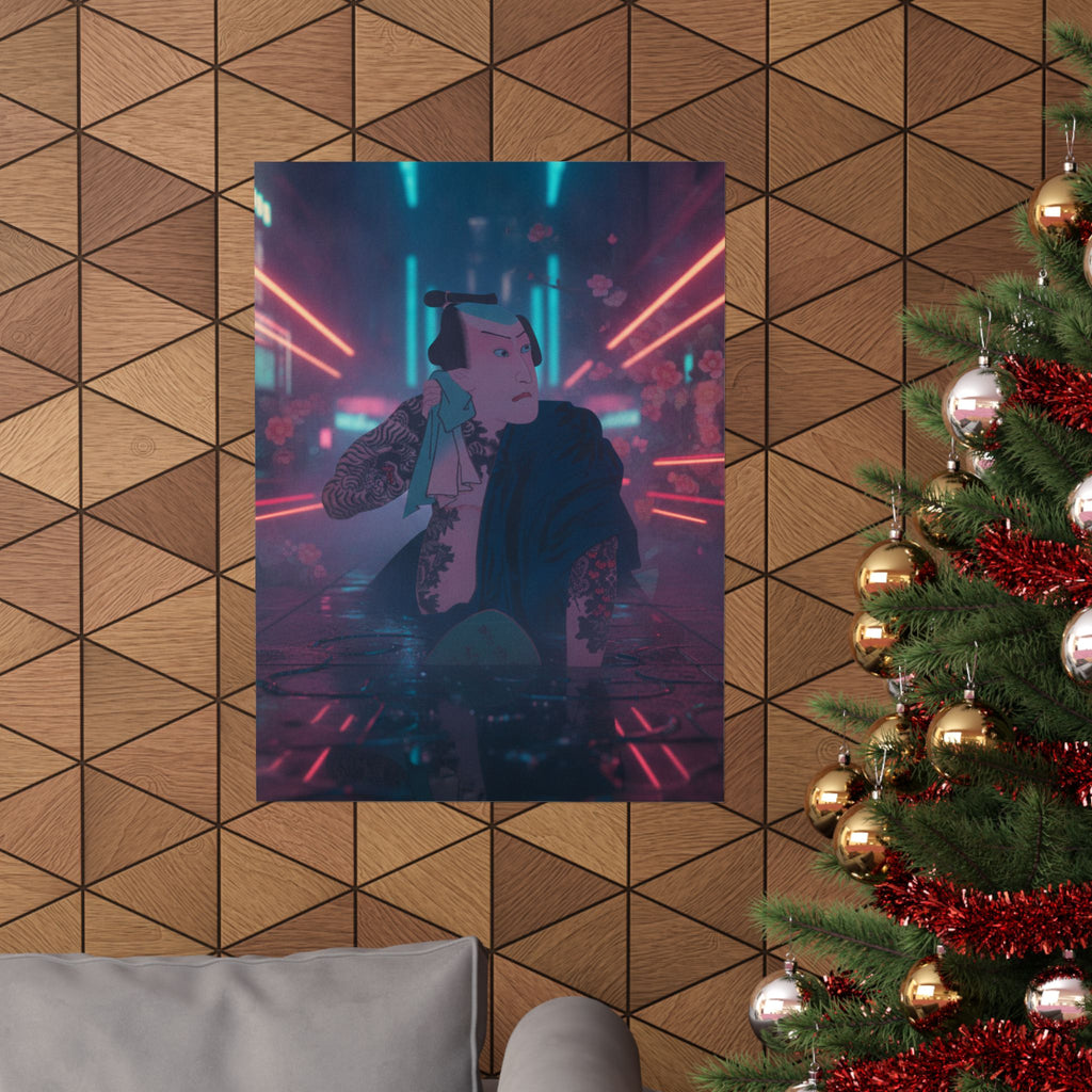 Neon Noir — The Actor Kawarazaki Gonjūrō I As Ude No Kisaburō, Likened To Wu Song The Asceti — Matte Poster